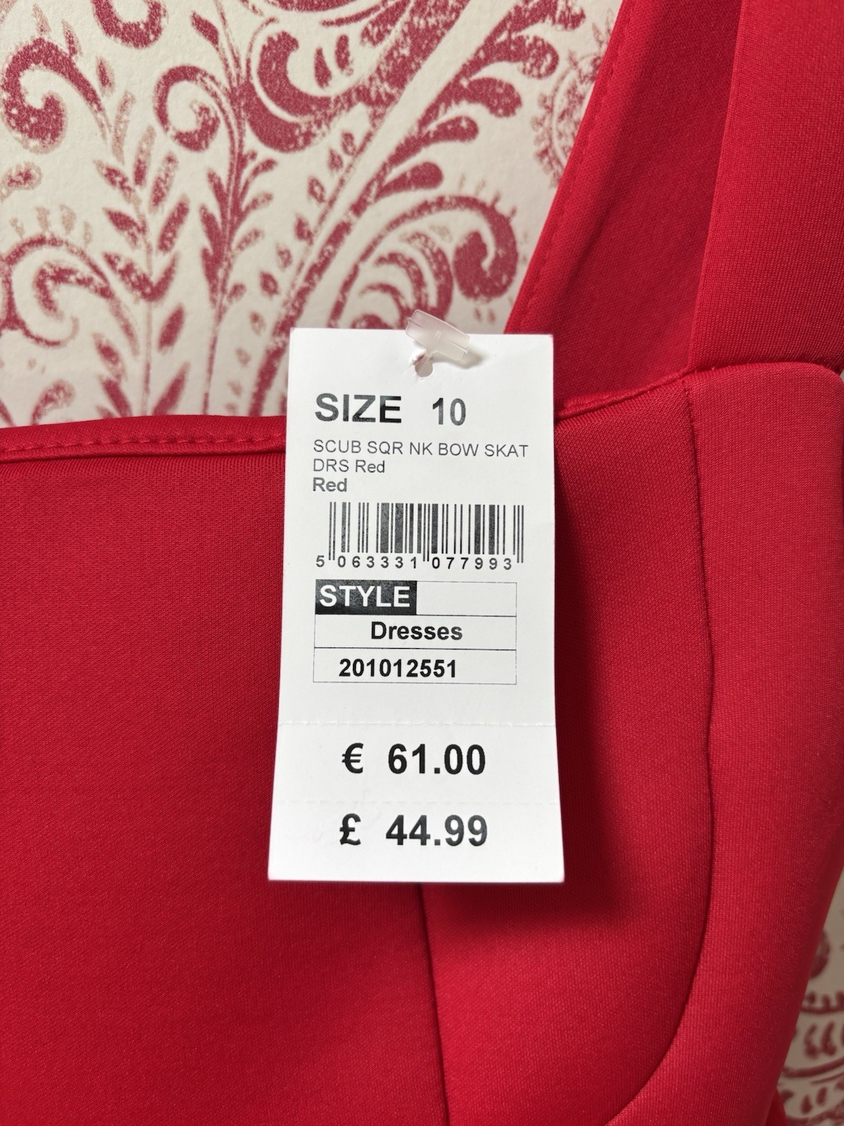 Quiz Big Red Bow Skater Dress Size 10 New With Tags