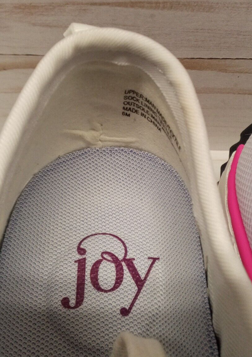 Joy Comfort Performance Mesh Sneakers w/ Podiatric Insole White,Pink,Black US 6M