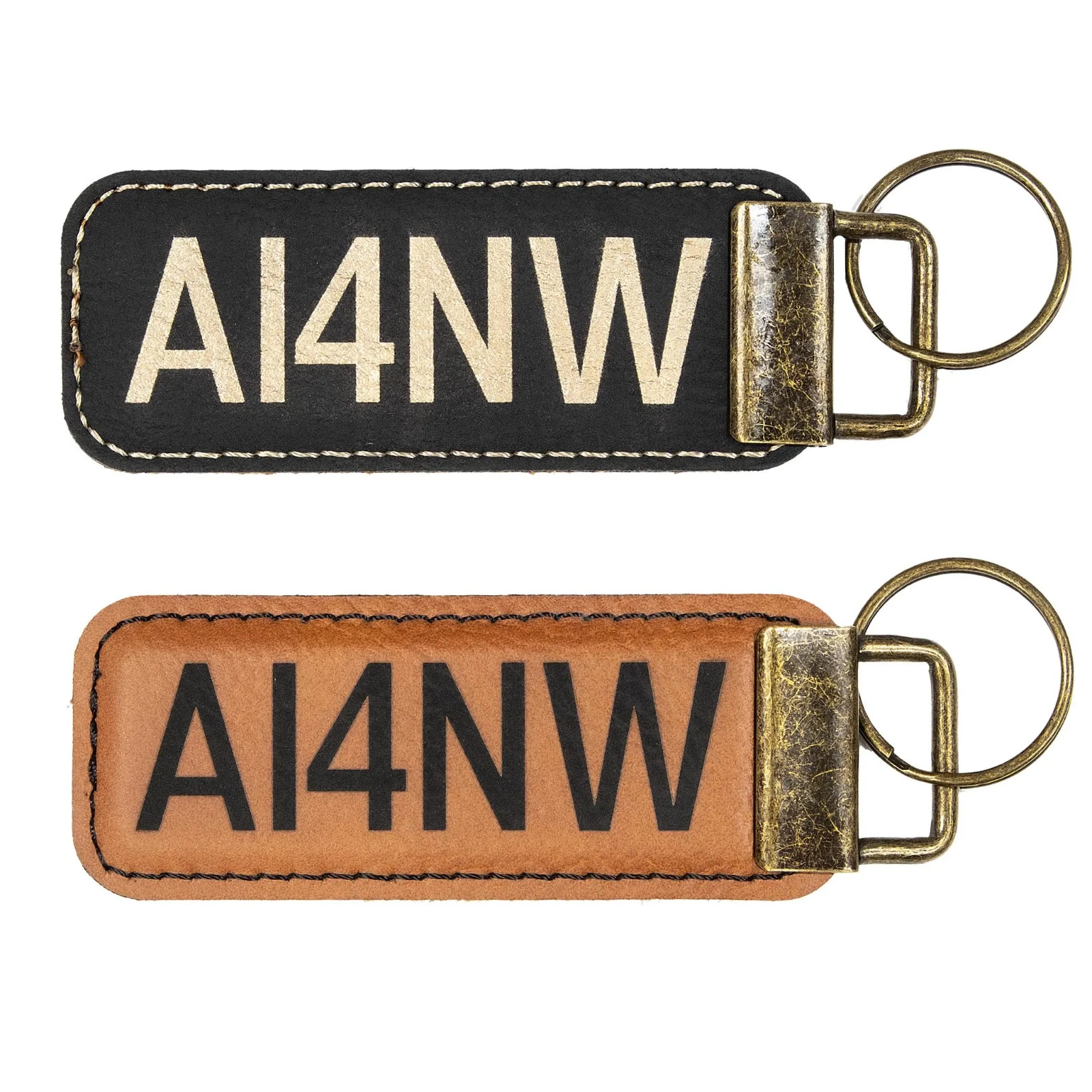 Custom Ham Radio Call Sign Leatherette Keychain