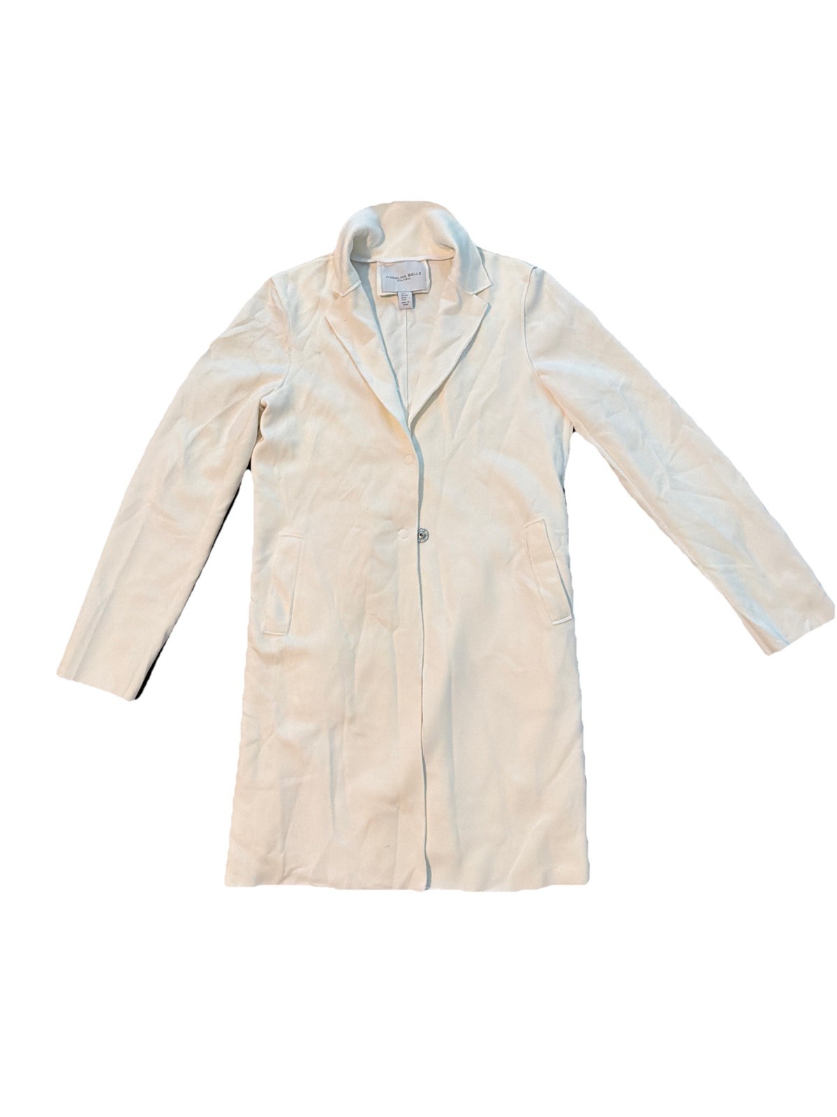 Women’s CAROLINA BELLE MONTREAL White Snap Front Jacket Coat Sz M