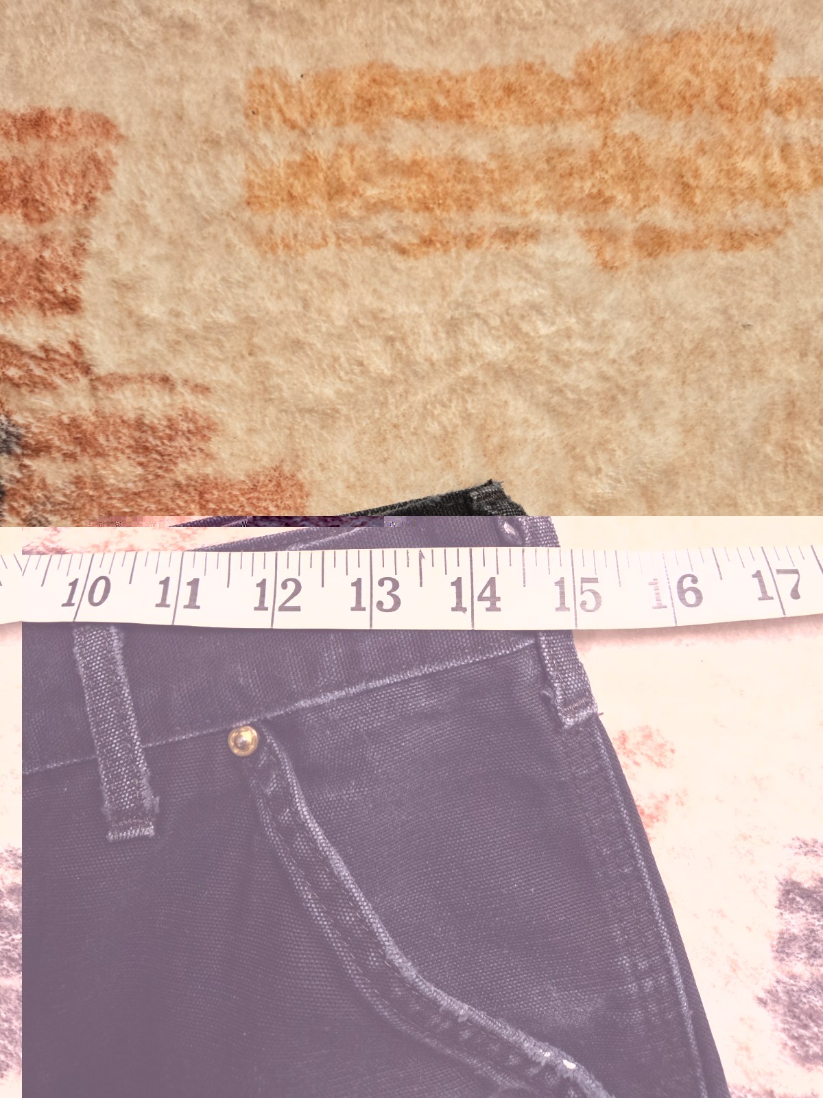 CARHARTT CARPENTER DOUBLE KNEE BLACK PANTS. 30×34. Distressed. B01.