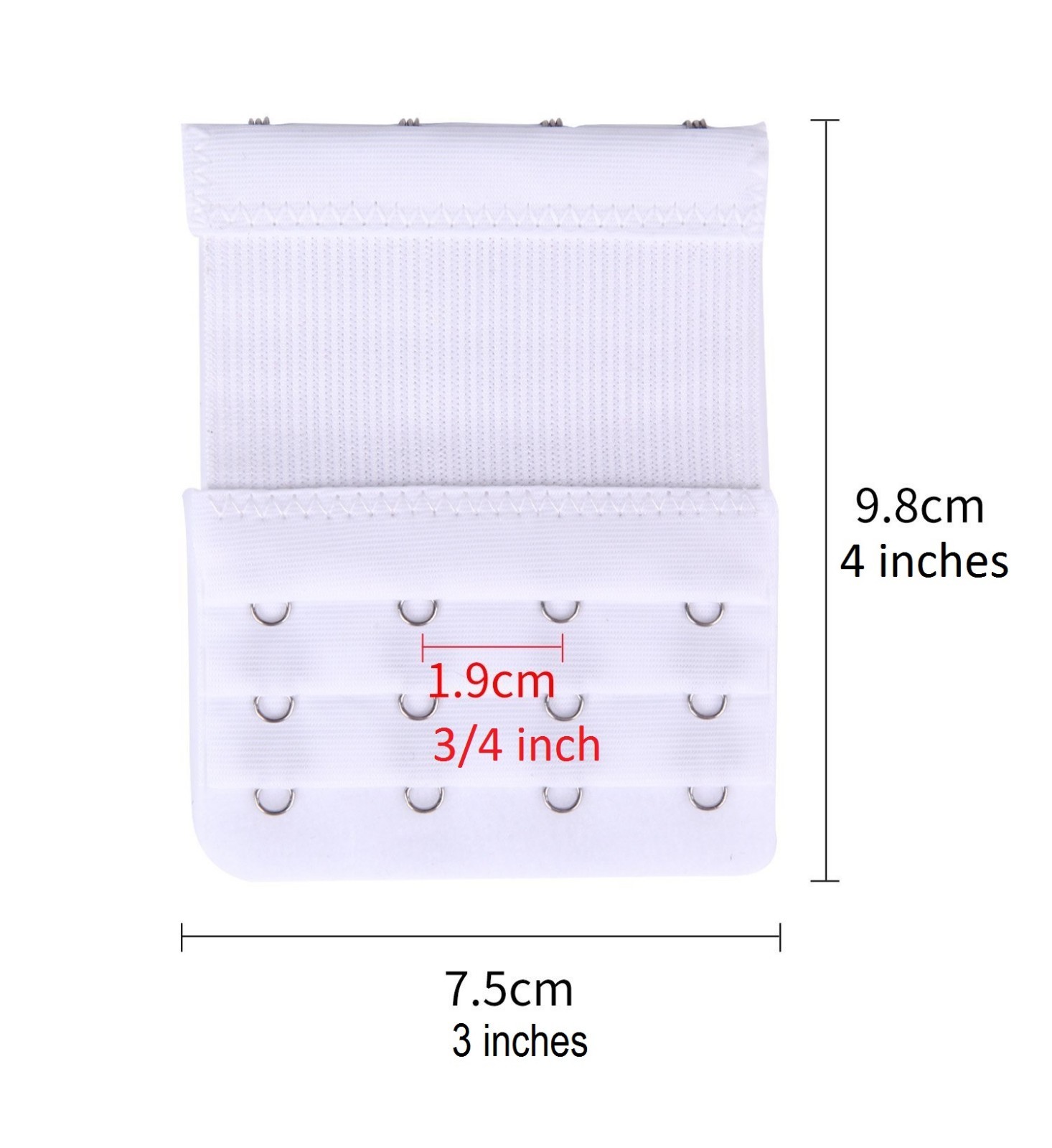 Lot of 4 Bra Extender 4 Hooks with Elastic Set of 4 Extenders 4 Hook Extensions