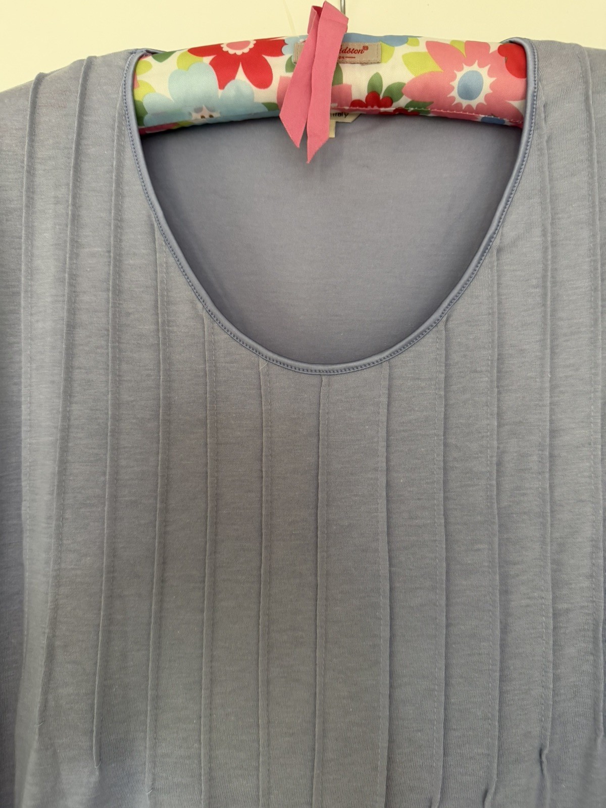 Bonsoir Women’s French Pleat Long Sleeved Jersey Nightdress SOFT Blue Grey XL