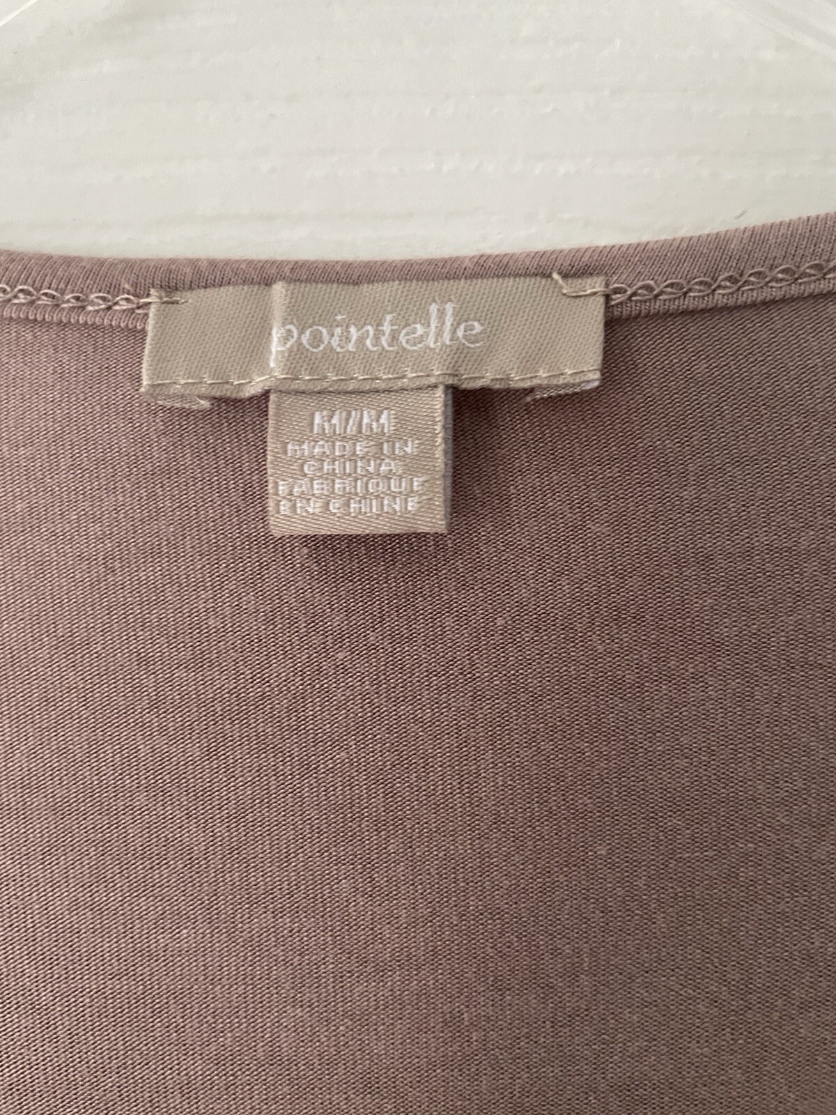 Pointelle Women Size Medium Soft Viscose Pink Lace Embroidered Top Shirt