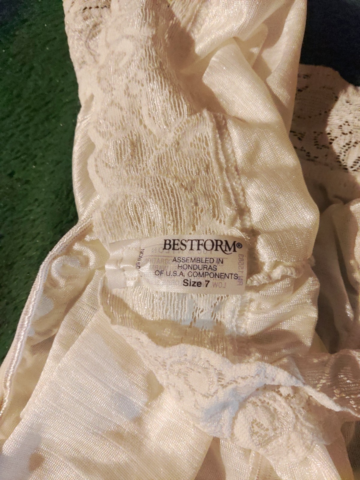 80’s Bestform Hi-Cut Panties Wide Lace 100% Nylon White Sz 7 W/Tags Silky Soft
