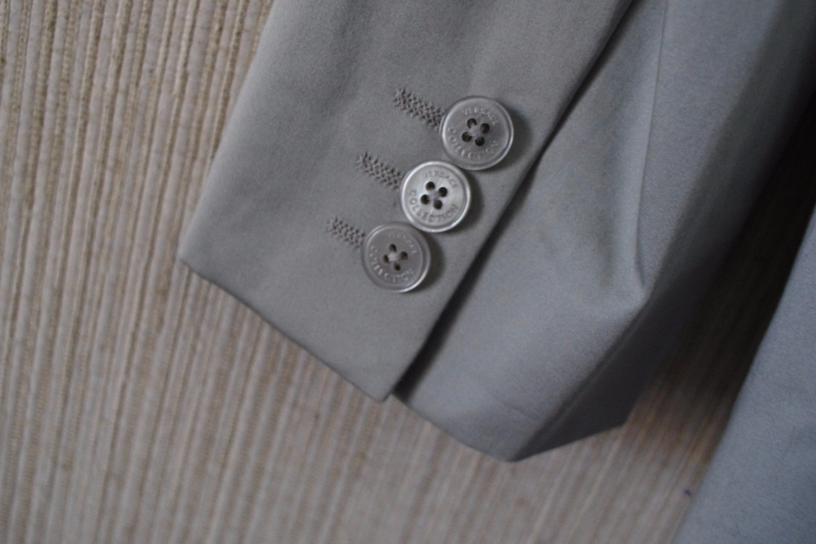 VERSACE COLLECTION Light Gray Wool Viscose 2 Button Vents Men Blazer Size:48
