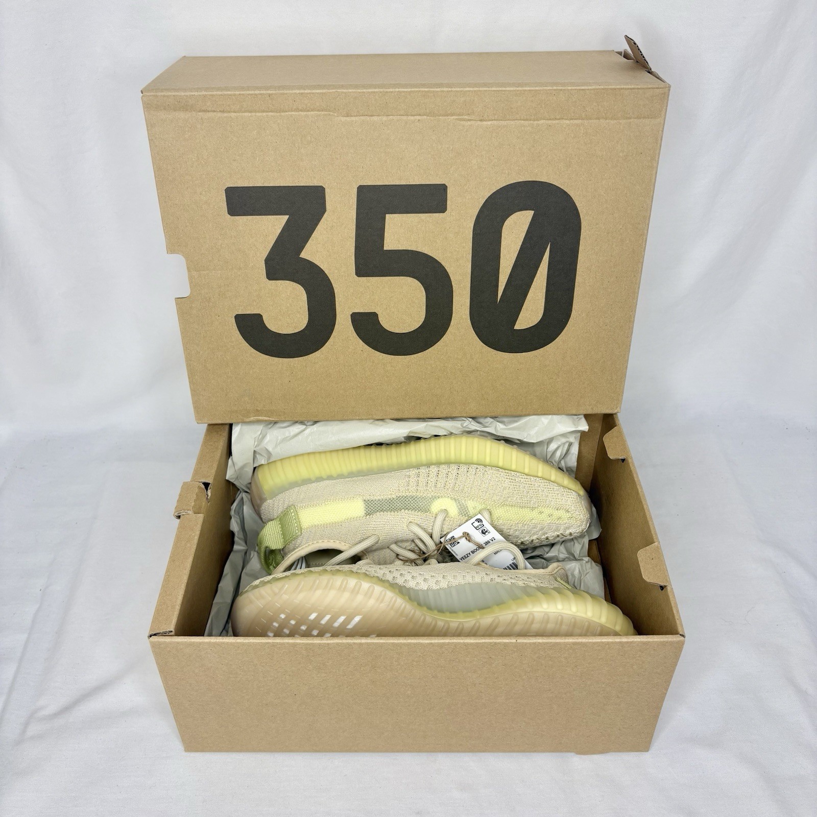 Adidas Yeezy Boost 350 V2 Mens Shoes 4 Lace Up Beige Sneakers Casual FX9028
