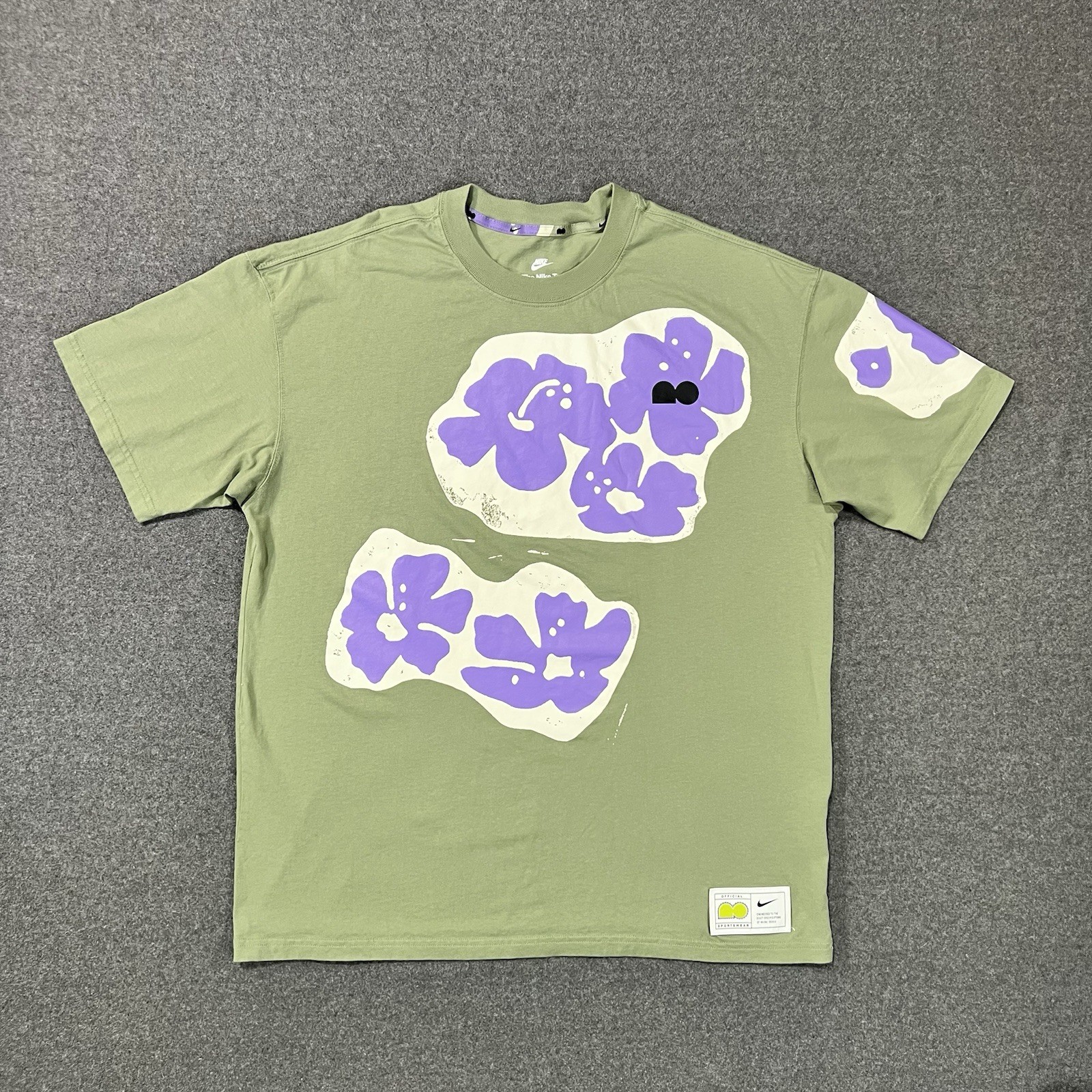 Nike x Naomi Osaka 2023 Floral Graphic T-Shirt Oil Green/Space Purple Size XL