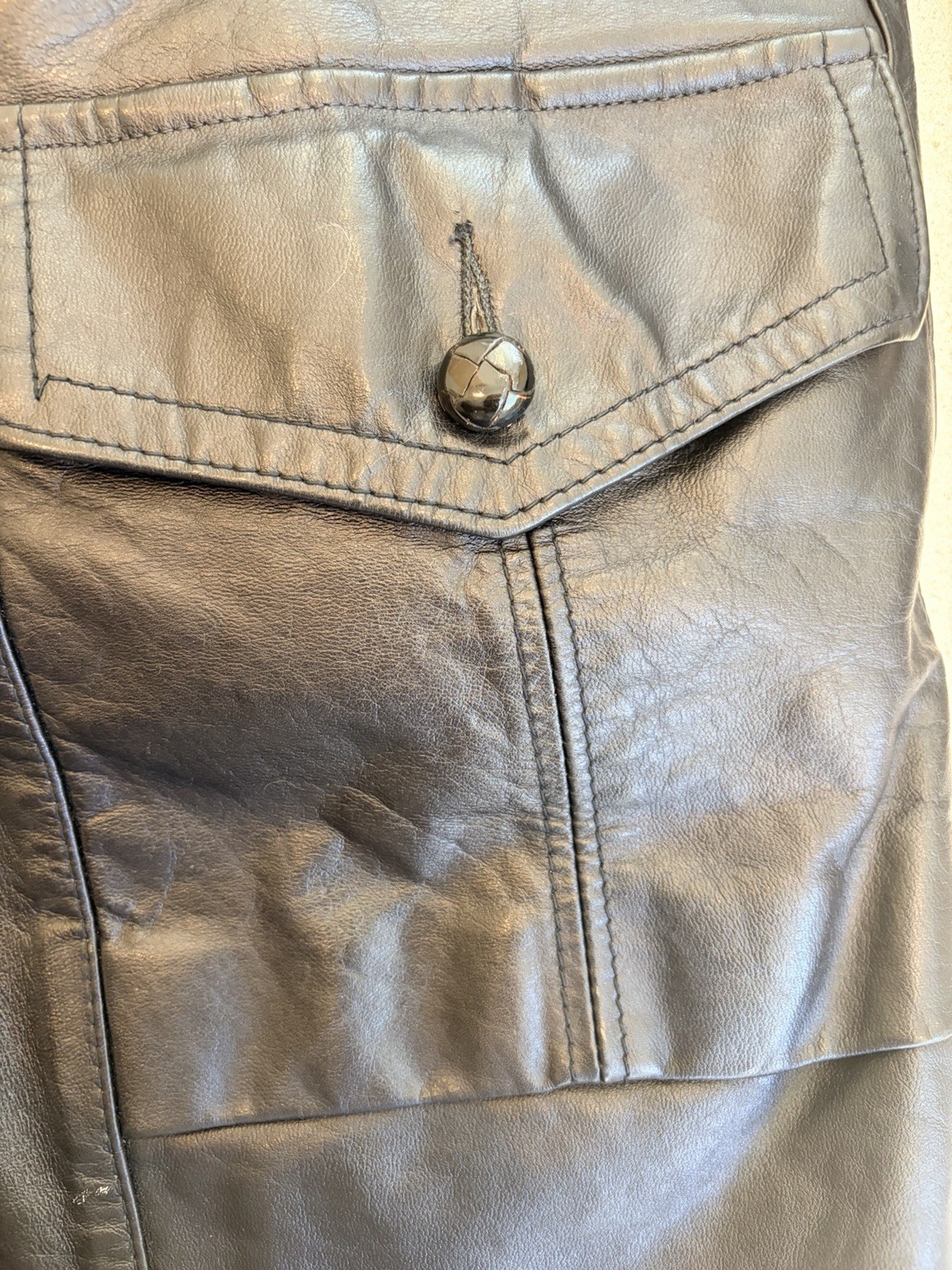 Vintage Kurland Star Sportswear Men’s Black Leather Jacket Size 48. Retro/USA