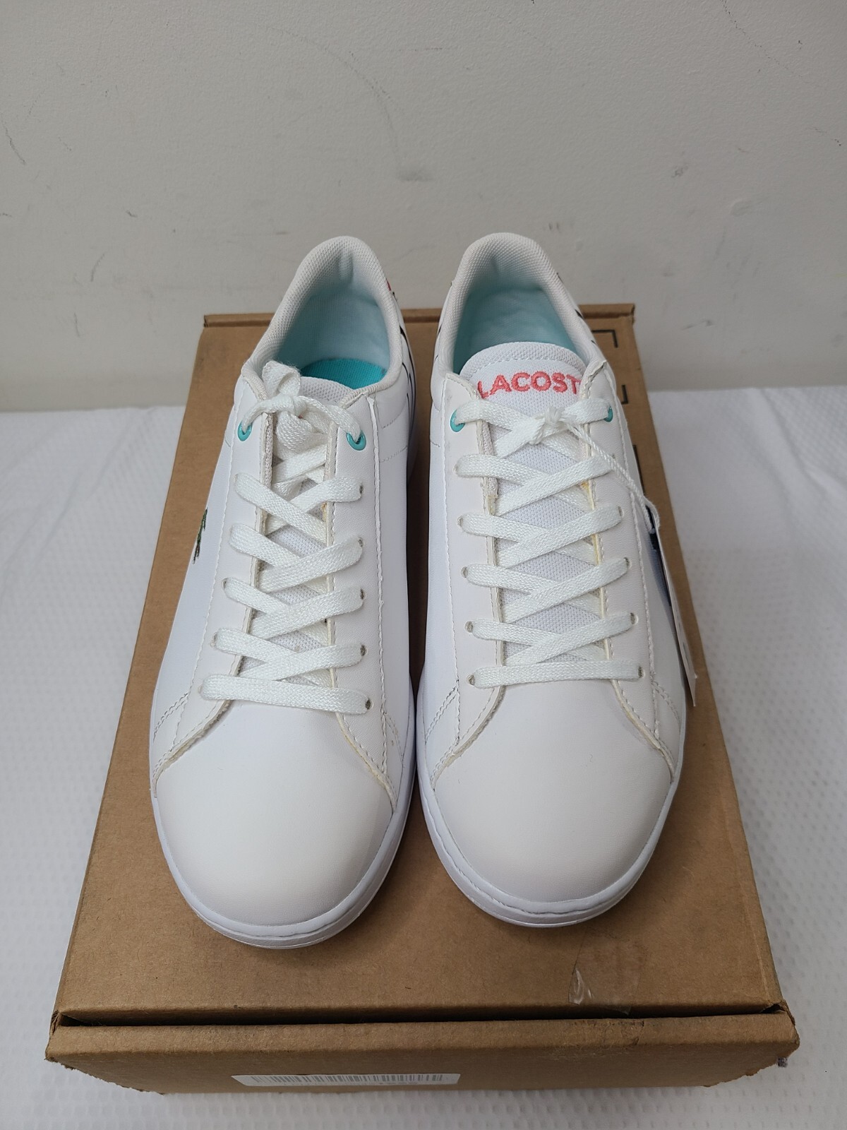Lacoste Women’s White Black Carnaby EVO 118 2 Sneakers Size US 5.5 No Box