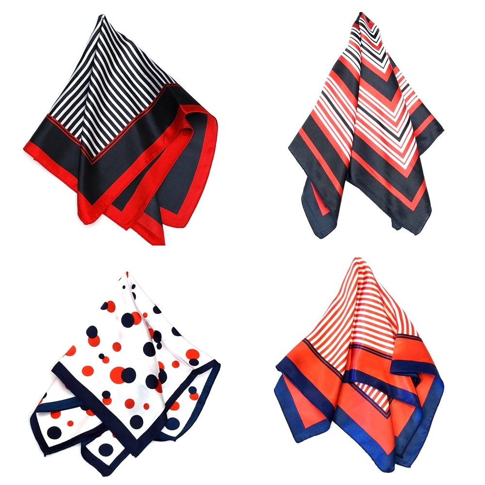 Fashion Ladies Square Satin Scarf – 4th of July