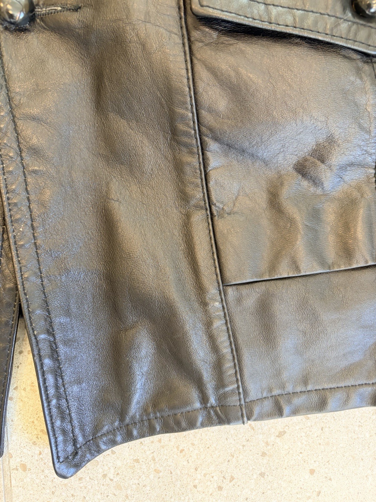 Vintage Kurland Star Sportswear Men’s Black Leather Jacket Size 48. Retro/USA