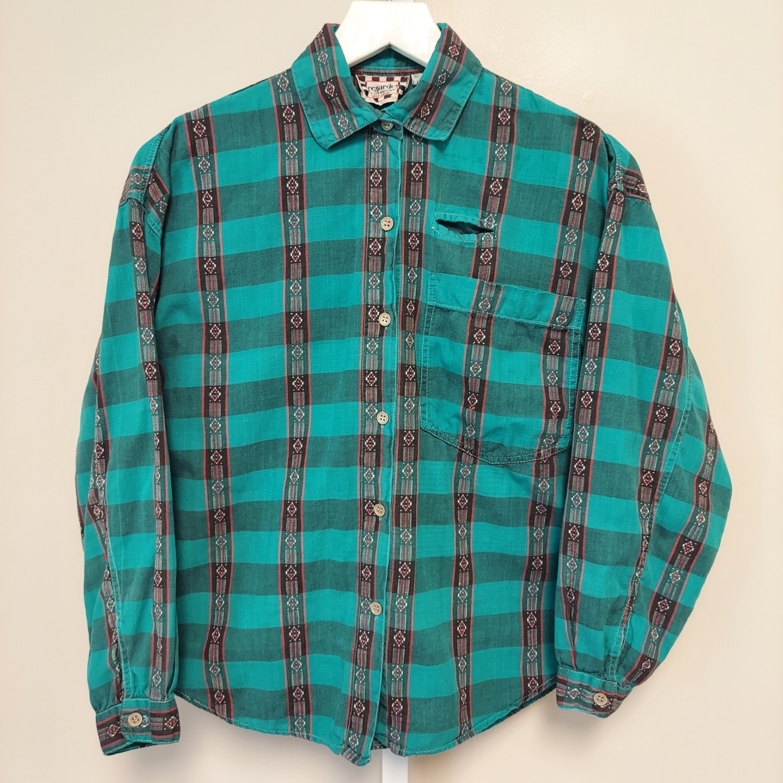 Vintage Regarde Southwestern Western Button Up Shirt Women S Long Sleeve Boho