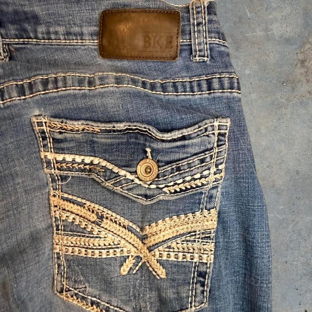 BKE Carter Bootcut Jeans 32R Light Wash Embroidered Flap Pocket