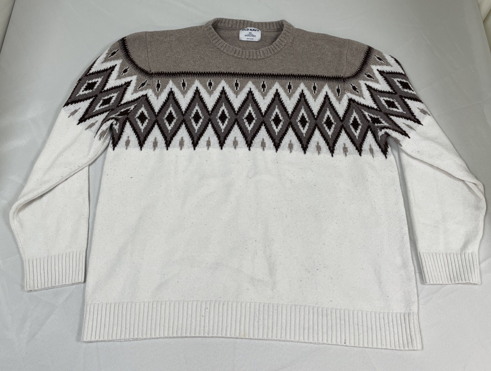Old navy Women’s XXL Knit Beige Brown White Pullover Sweater