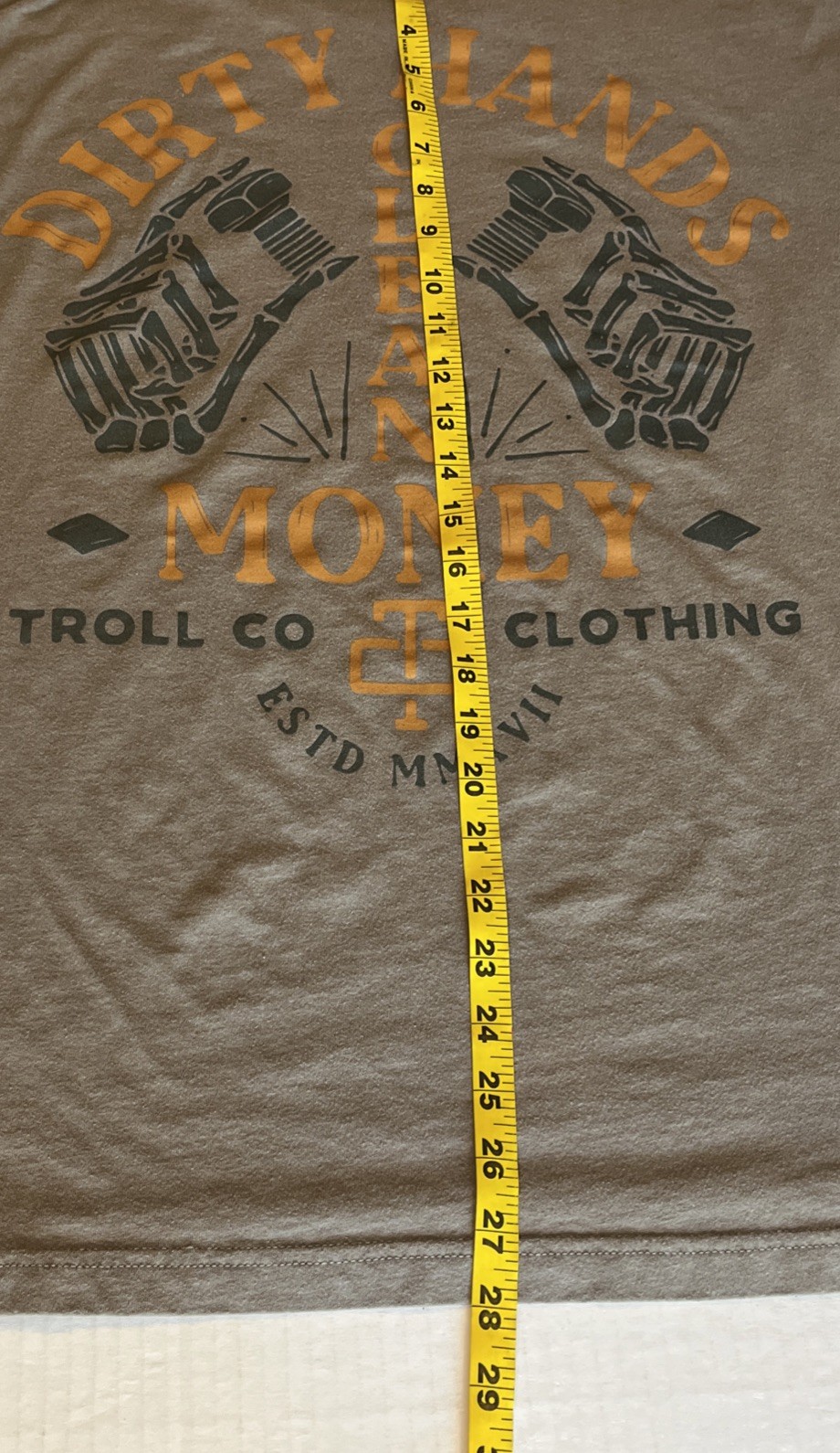 Troll Co Clothing Dirty Hands Clean Money T Shirt Men’s XL Brown Knuckle Busters