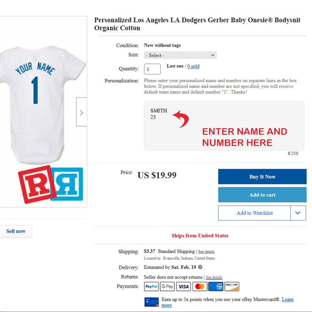 Personalized Chicago Cubs Gerber Baby Onesie® Cotton White Custom Bodysuit