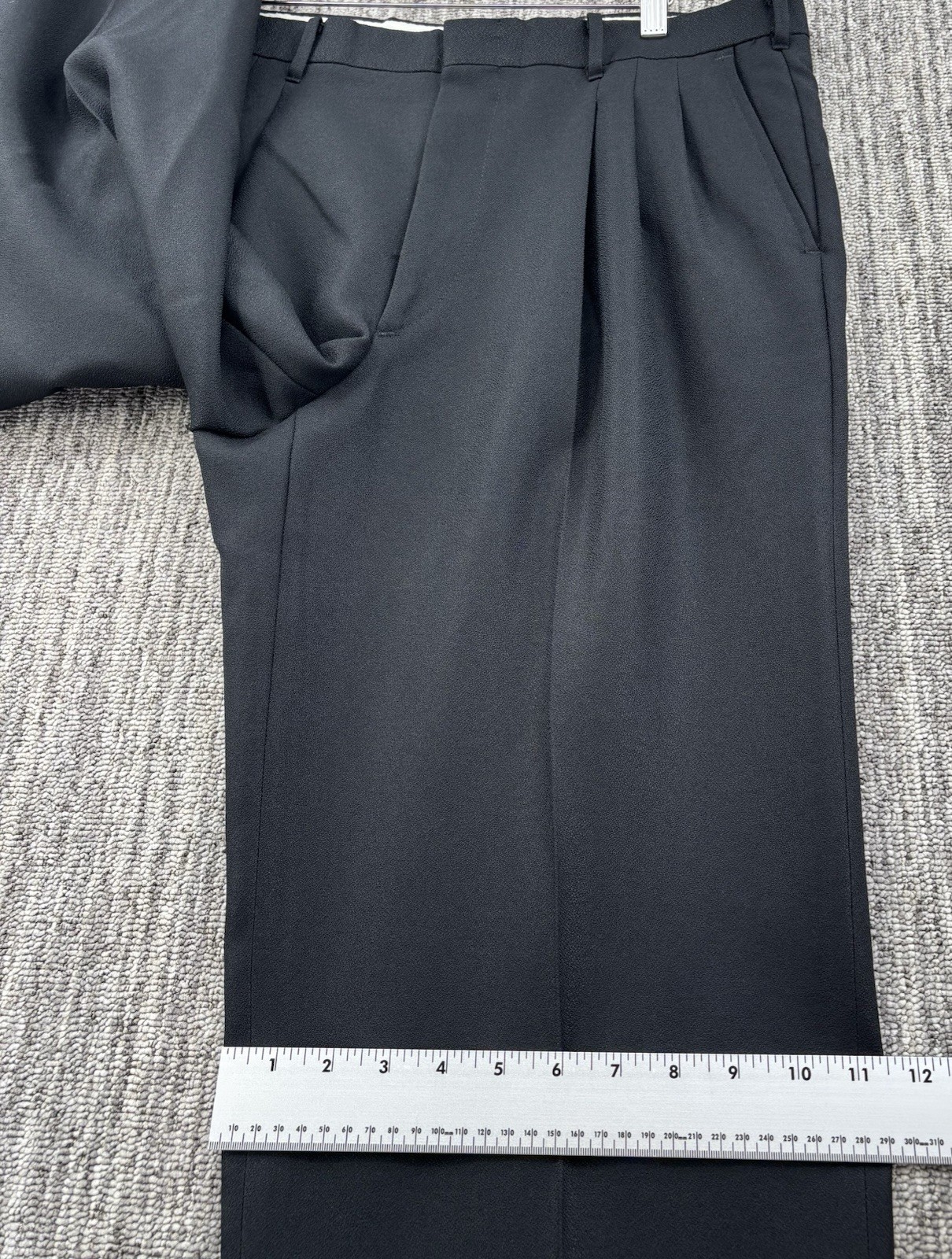 VTG Men’s Baggy Wide Black Pleated Dress Pants 34×31 Talon Zipper 10” Leg