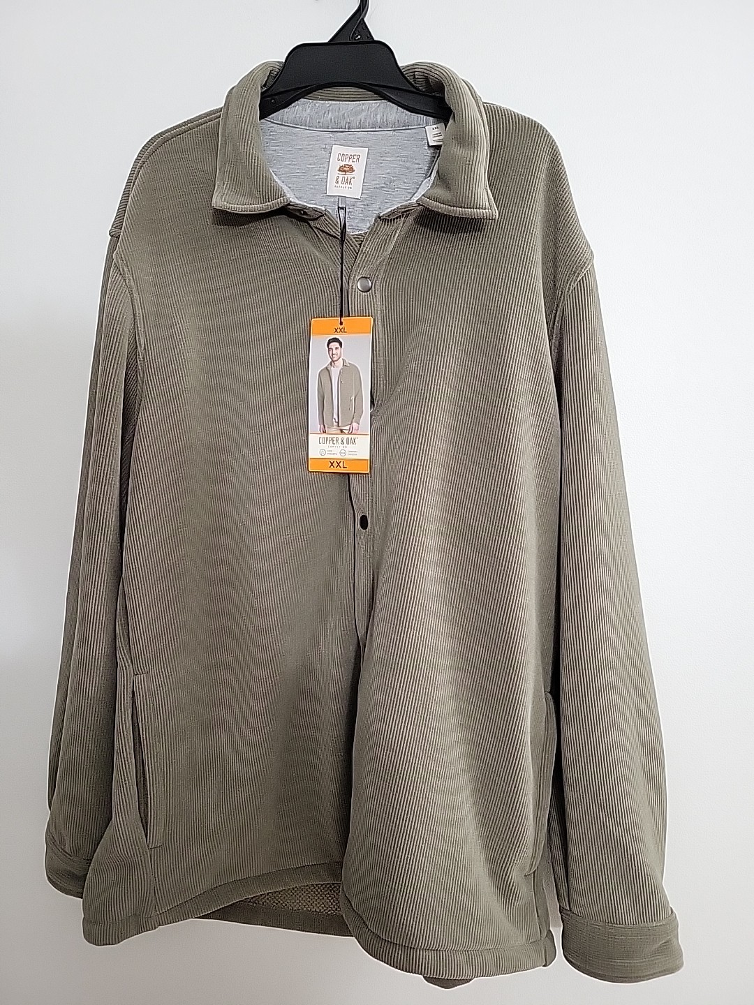 Copper And Oak Mens Shirt Jacket, Brown, XXL