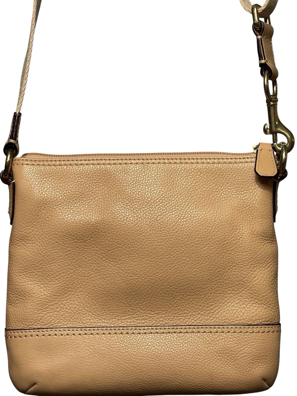 Coach Park Nude Leather Swingpack Crossbody Zip & Turn lock Brass Hardware Bag