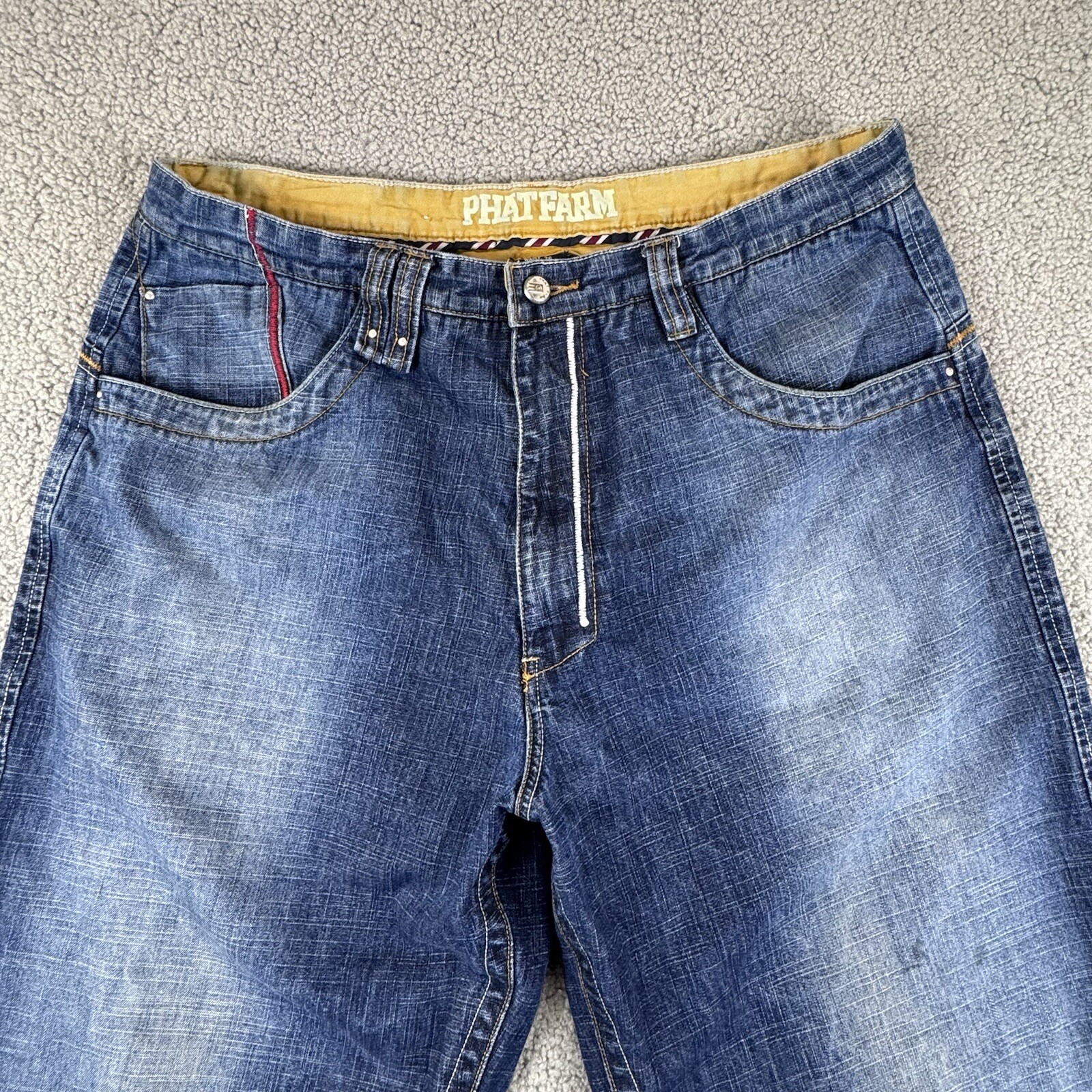 Phat Farm Skater Baggy Jeans 36X33 Wide Leg Loose Hip Hop Punk Y2K 90s Grunge