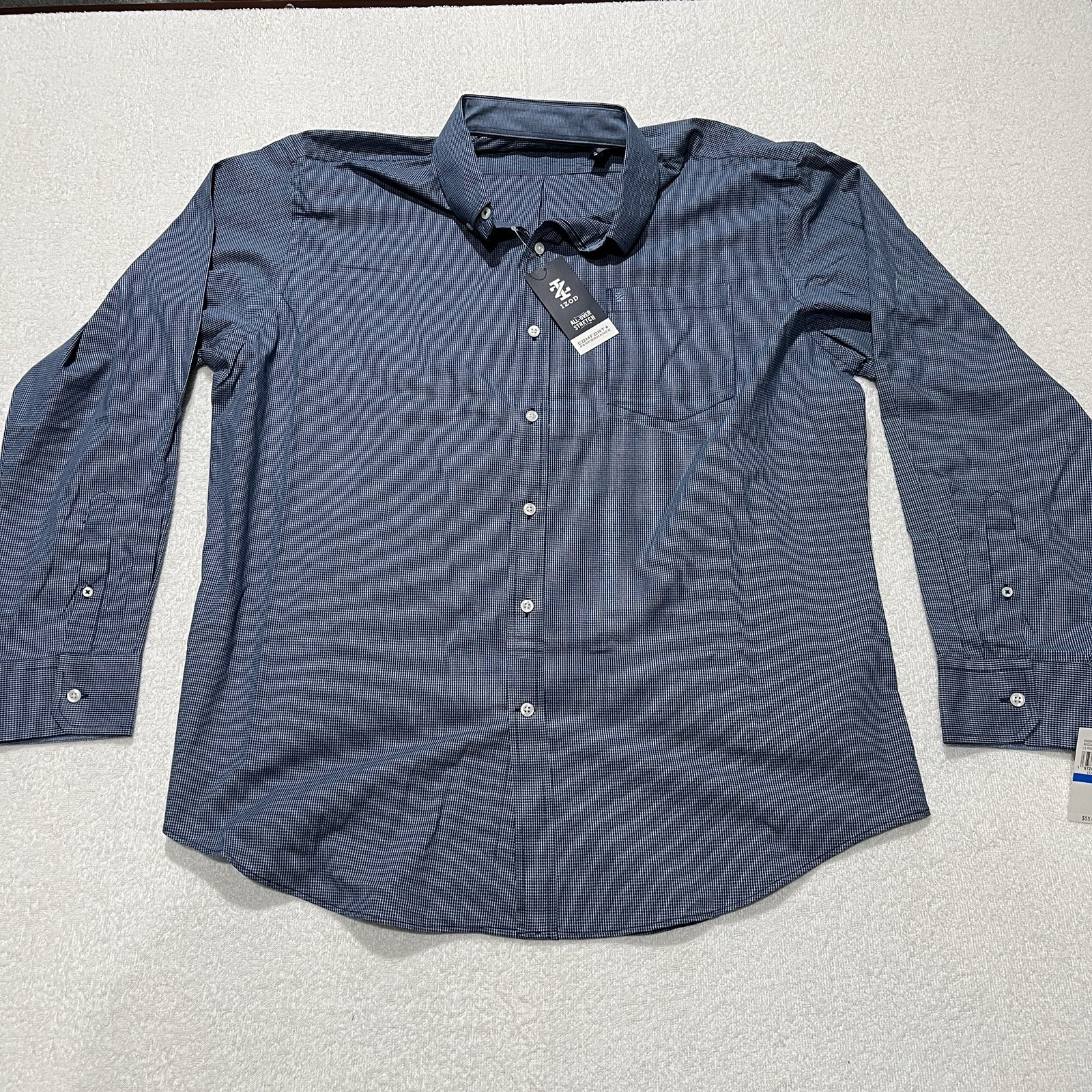 NEW!! IZOD All-Over Stretch Comfort + Performance Estate Blue Dark Size: XL