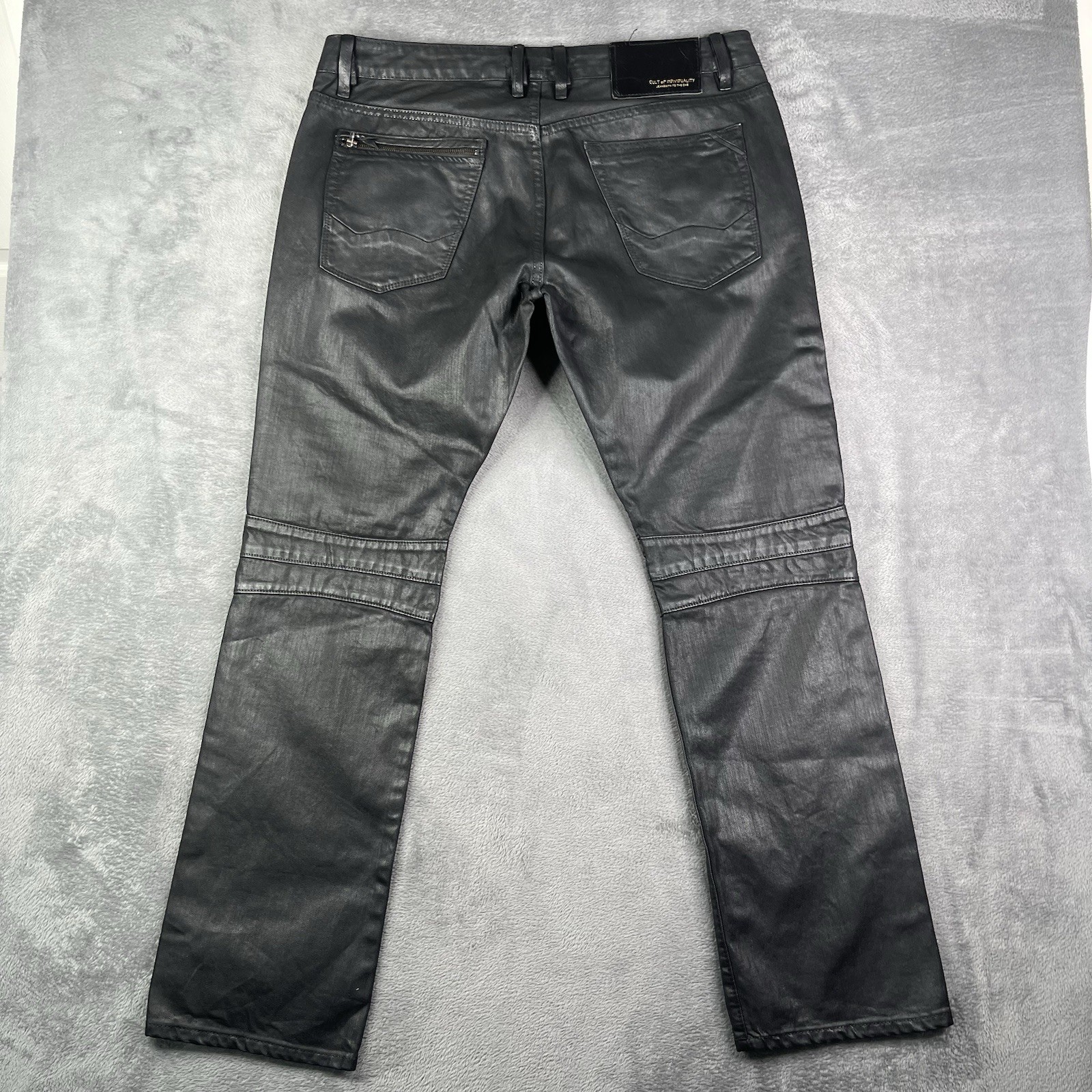 Cult Of Individuality Jeans Mens 38×34 Greaser Rocker Rebel Cycle Wax Denim Moto