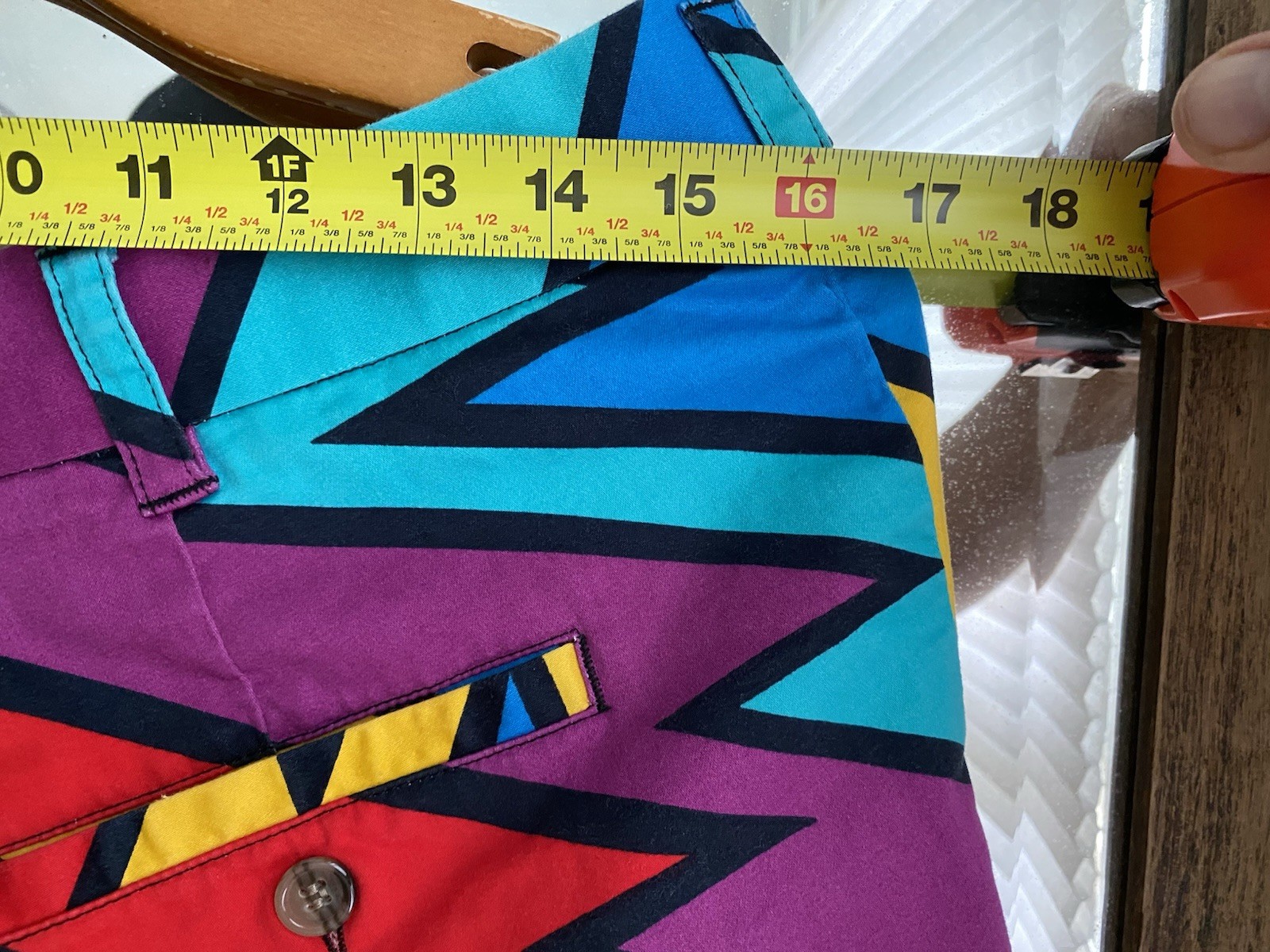 Loudmouth Unisex Multicolor Geometric Shorts Custom Tailored size 31/32 tapered