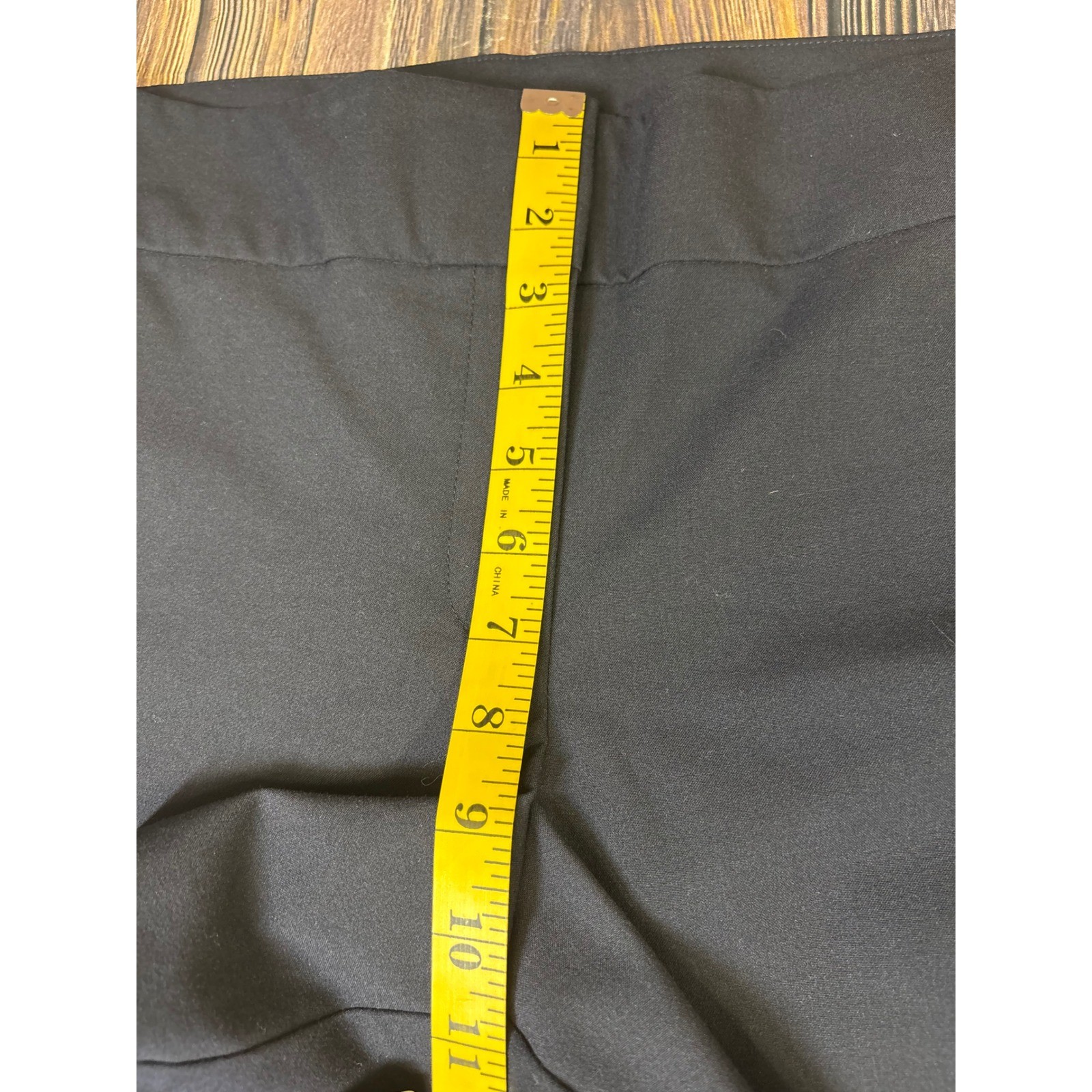 Ann Taylor Factory Dress Pants Womens 12P Navy Blue Flare Leg Stretch Career