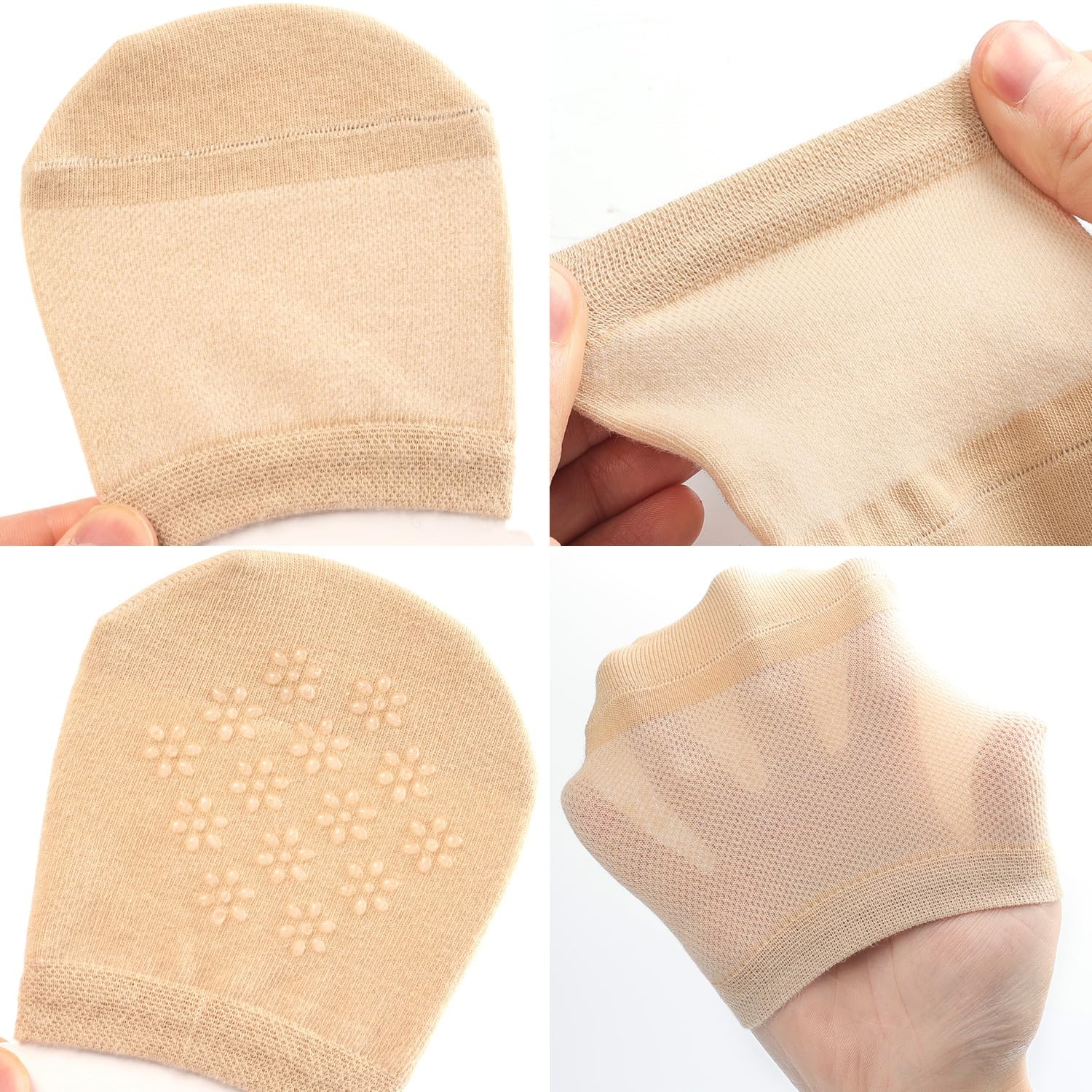 8× Invisible Toe Socks Womens for Mules Half Socks Toe Topper Covers Non-slip US