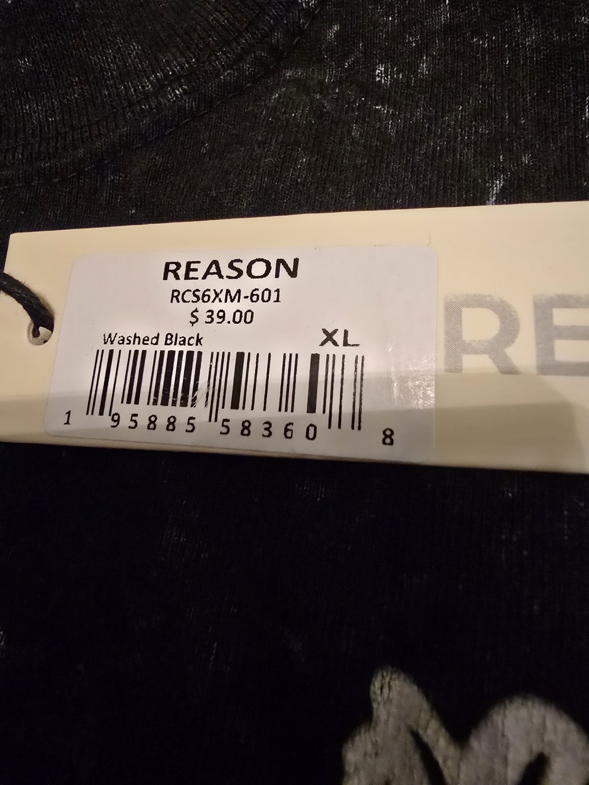 Reason Brand “Cash Rules” size XL Sleeveless Washed Shirt Black.