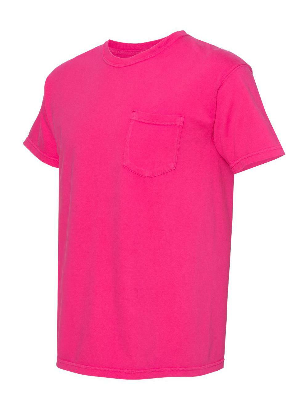 COMFORT COLORS 6030 Adult Pocket Tee – 3 First Quality Shirts – Assorted Colors