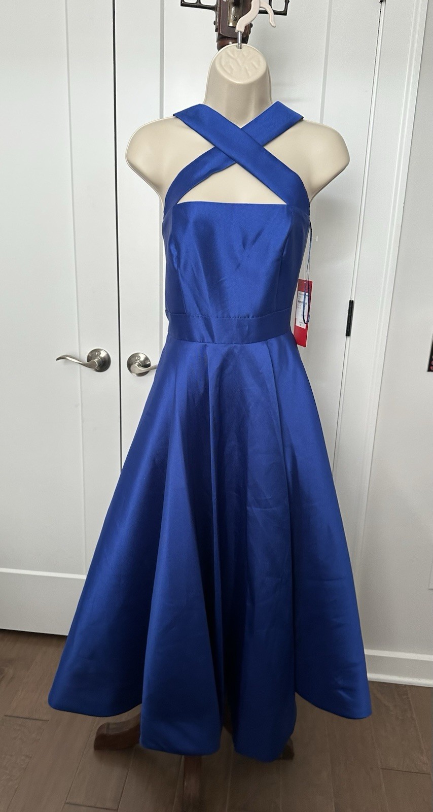 NWT Carmen Marc Valvo INFUSION Full Dress Royal Blue Formal Cocktail Women’s 8