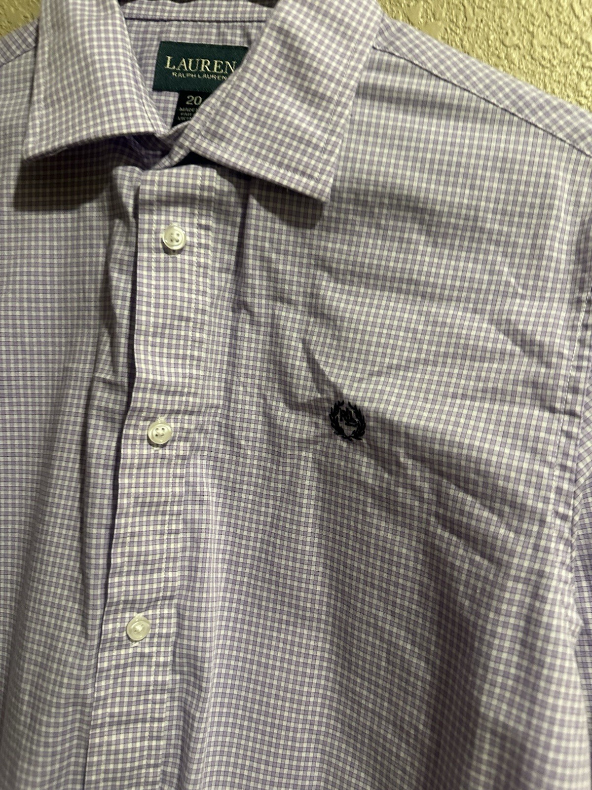 Lauren Ralph Lauren Men’s Non-Iron Easy Care Check Dress Shirt 20 34/35