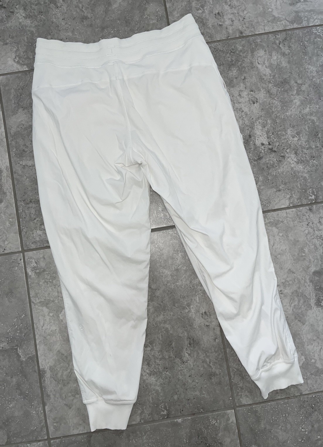 Lululemon Dance Studio Mid Rise Jogger Full Length Pants Travel White Womens 12