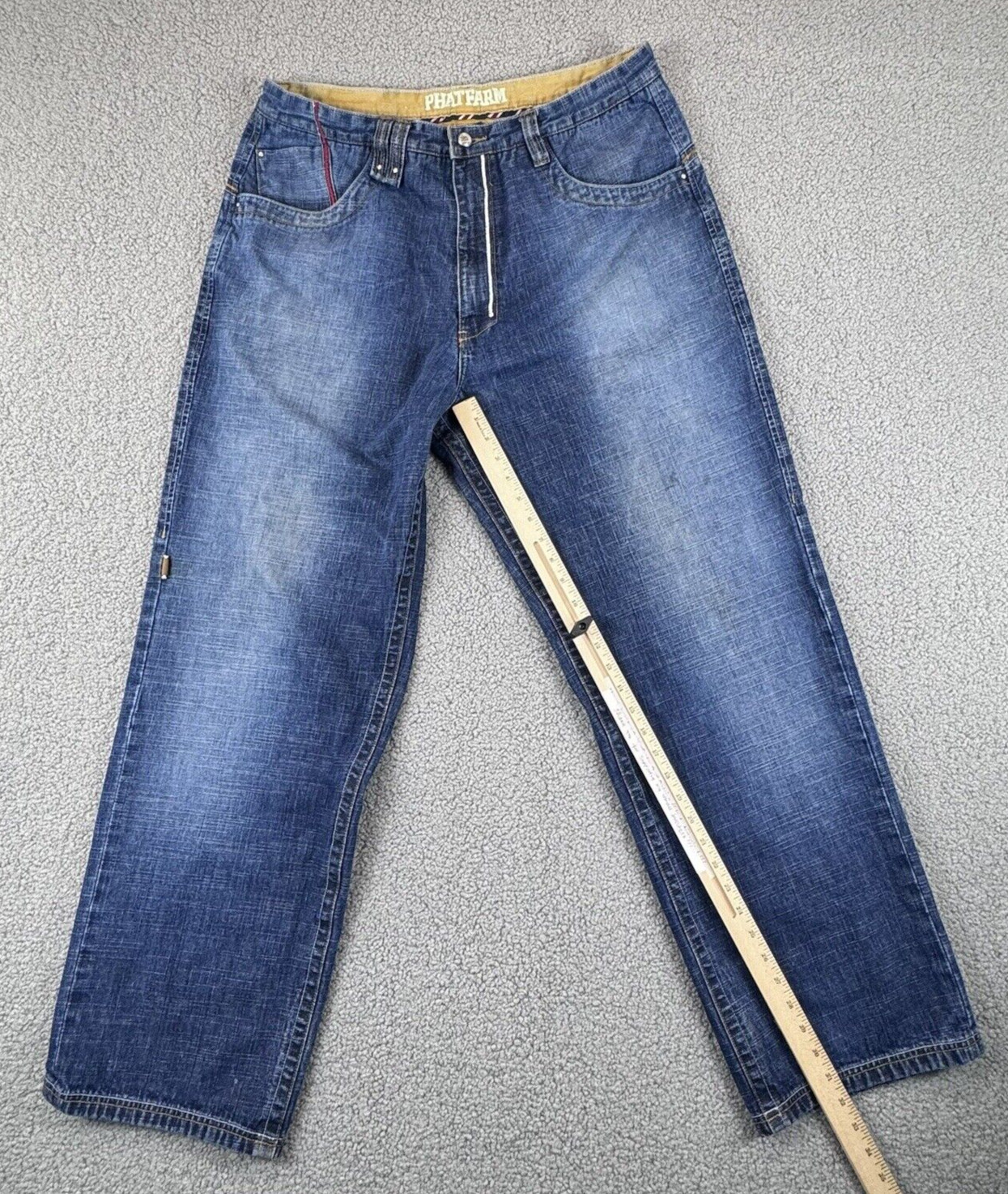 Phat Farm Skater Baggy Jeans 36X33 Wide Leg Loose Hip Hop Punk Y2K 90s Grunge