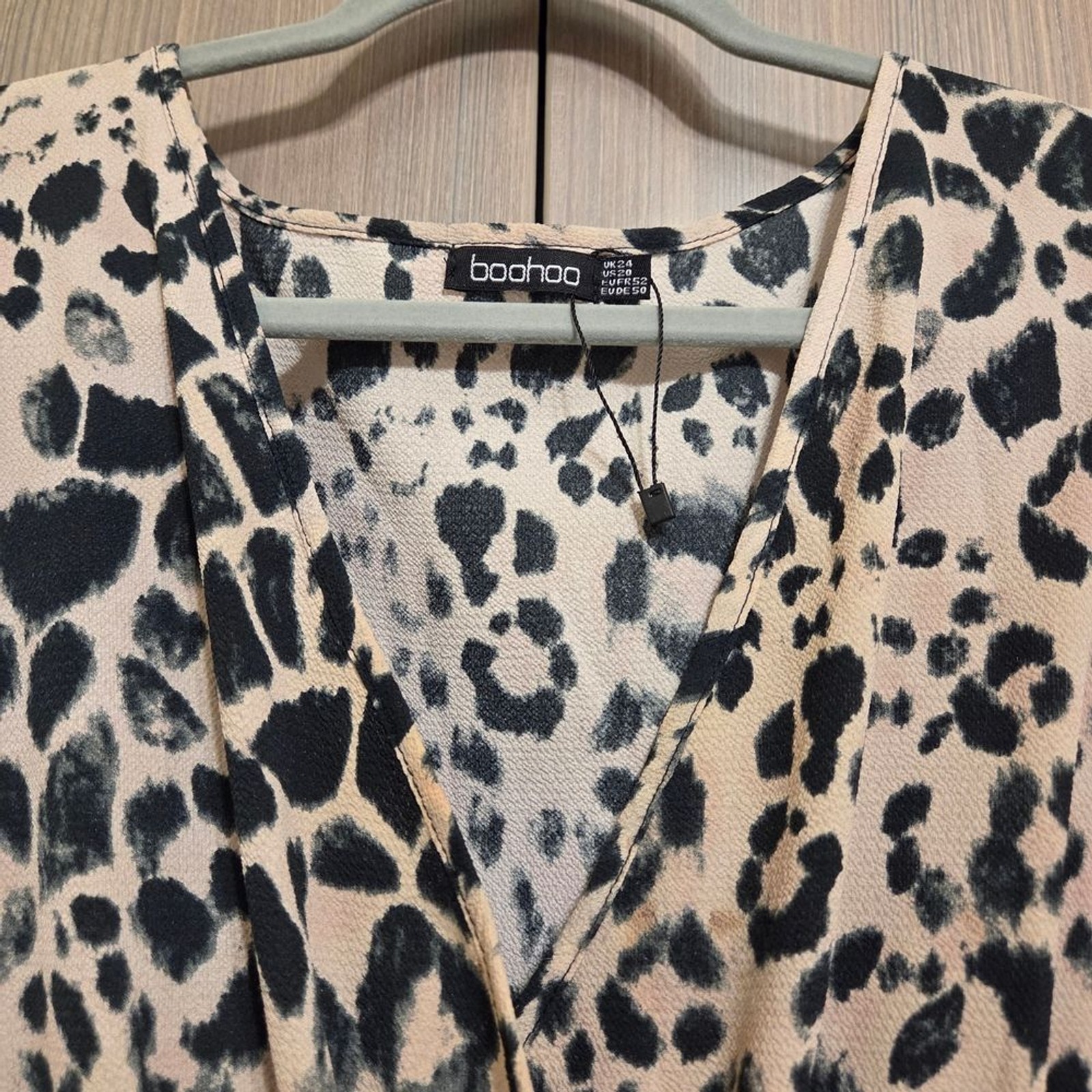 Boohoo Leopard Print Wrap Dress