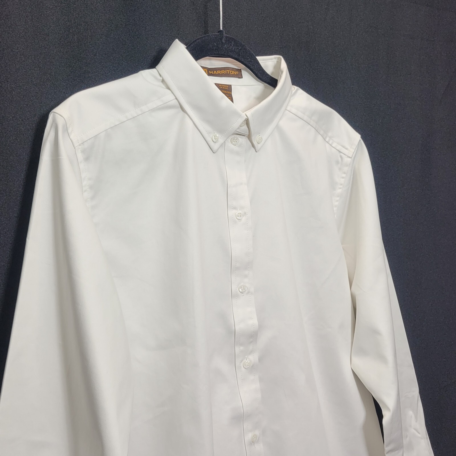Harriton Button Down Long Sleeve Ladies Darted Oxford Shirt White Size XL