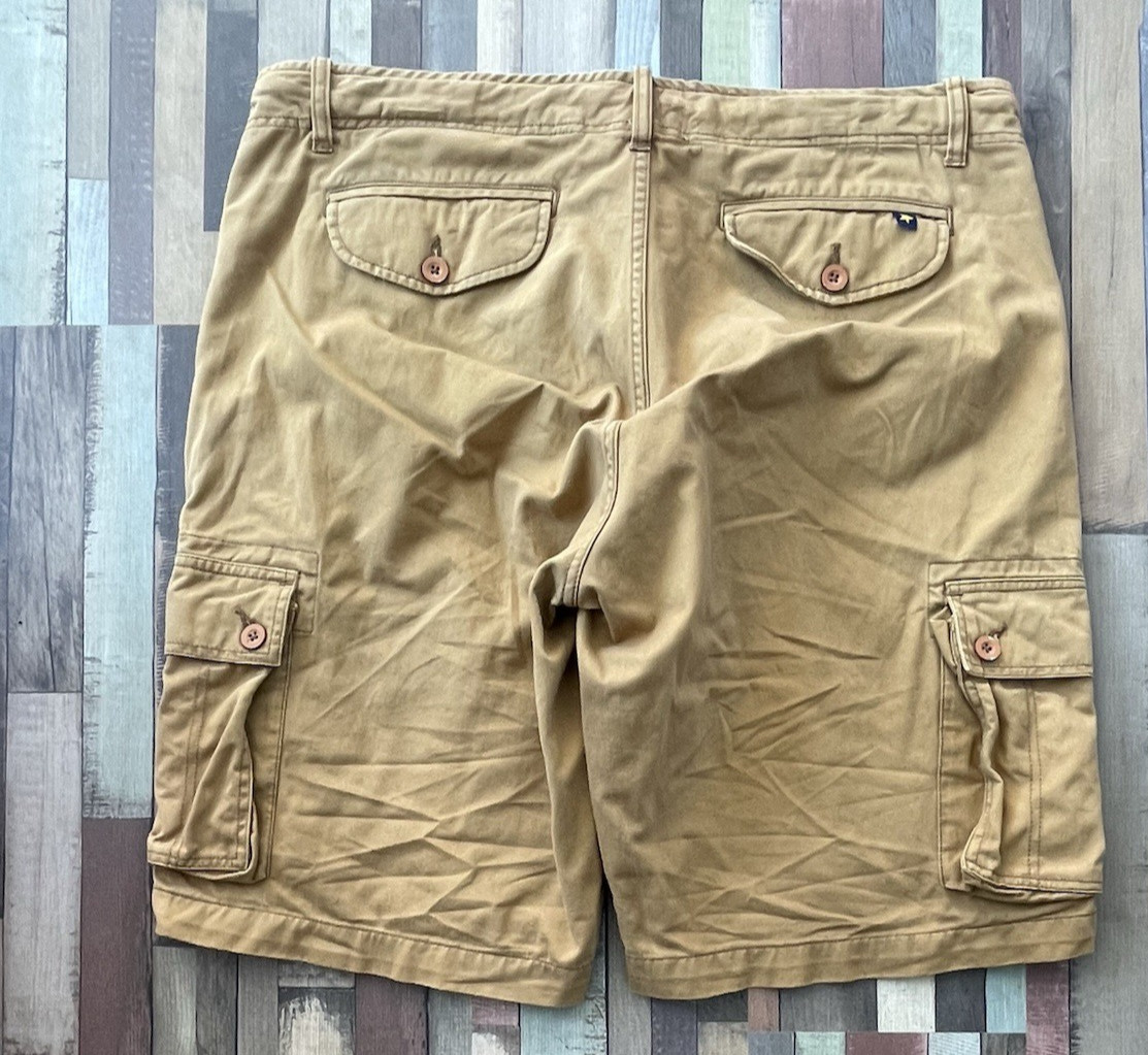 Joe Browns Mens Multi Pocket Knee Length Cargo Shorts Mustard W40 L23 Thick