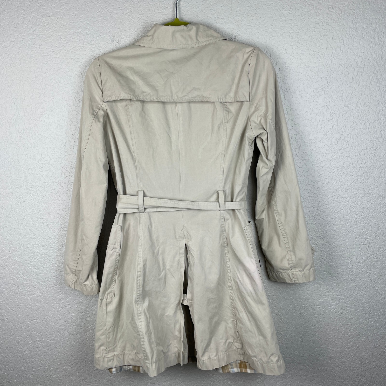 Zara Basic Trench Coat Womens Small Tan Classic Preppy Old Money Outdoor Chic