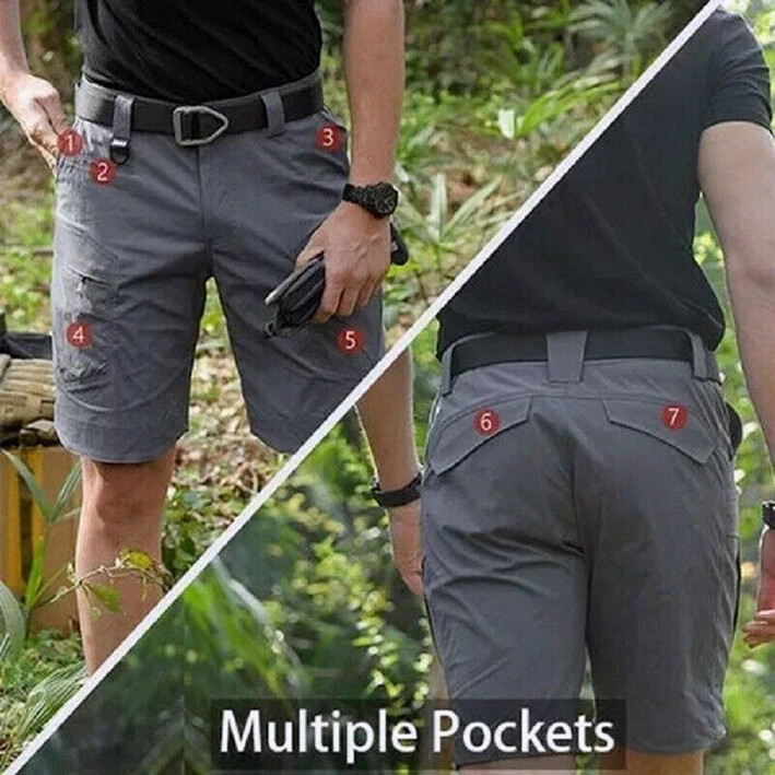 Mens Tactical Shorts Cargo Shorts Outdoor Waterproof Hiking Fishing Track Shorts