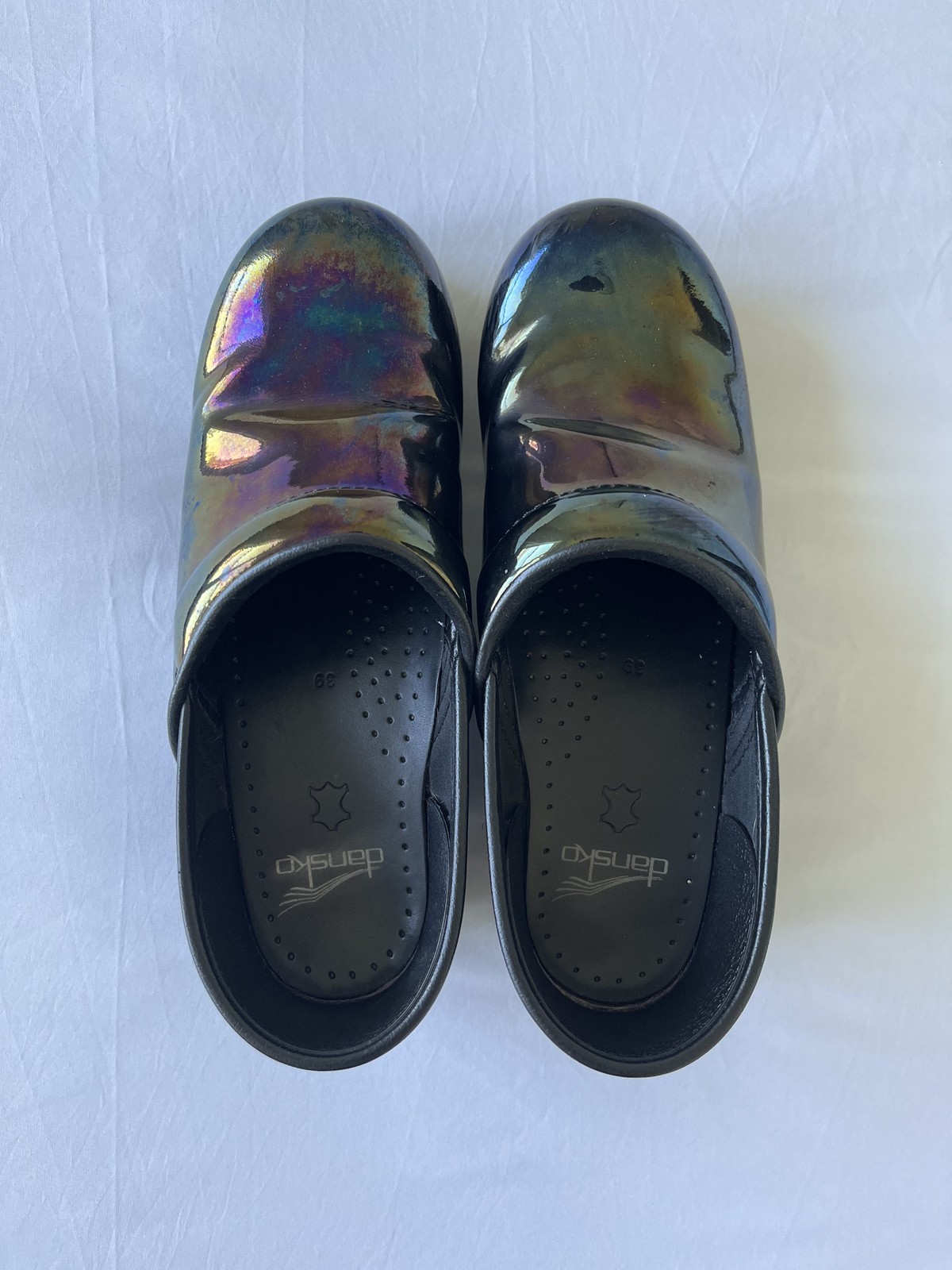 Dansko Professional Petrol Patent Leather Clogs – Size 39