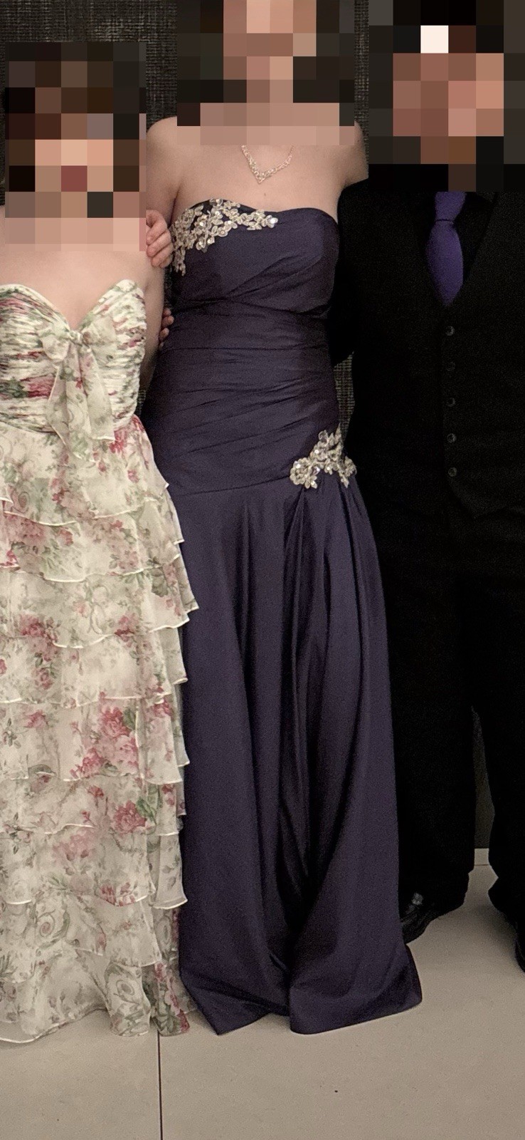 Purple Taffeta Mermaid Gown Sweetheart Strapless Long Beaded Prom Formal