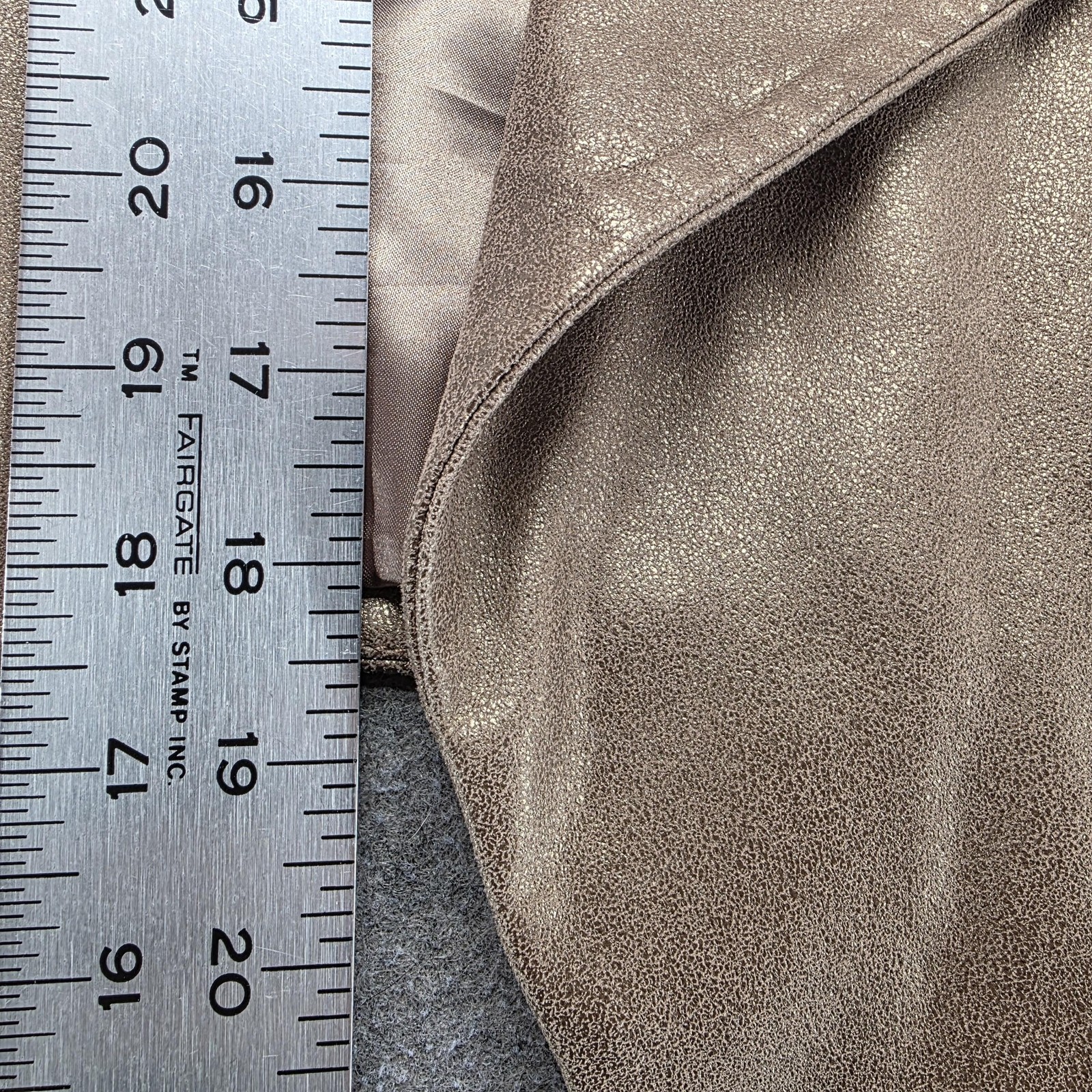 My Tribe Jacket Womens L Gold Leather Polyurethane Zip USA