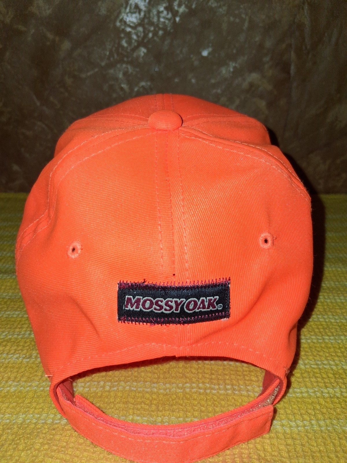 Mossy Oak Hunter Orange and Black Hat; Adjustable Size, Excellent Condition