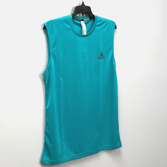 Adidas Essentials Energy Blue Sleeveless Workout Tank Top Men’s Many Sizes