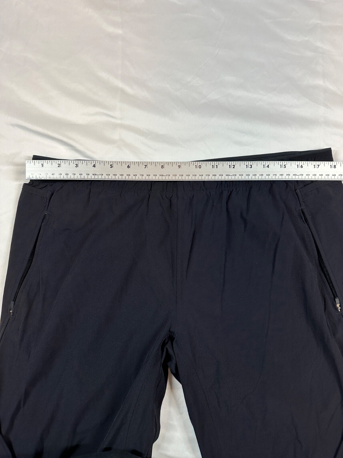 Paskho Pants Black Travel Comfort Leisure Pants Zip Fly Drawstring XXL