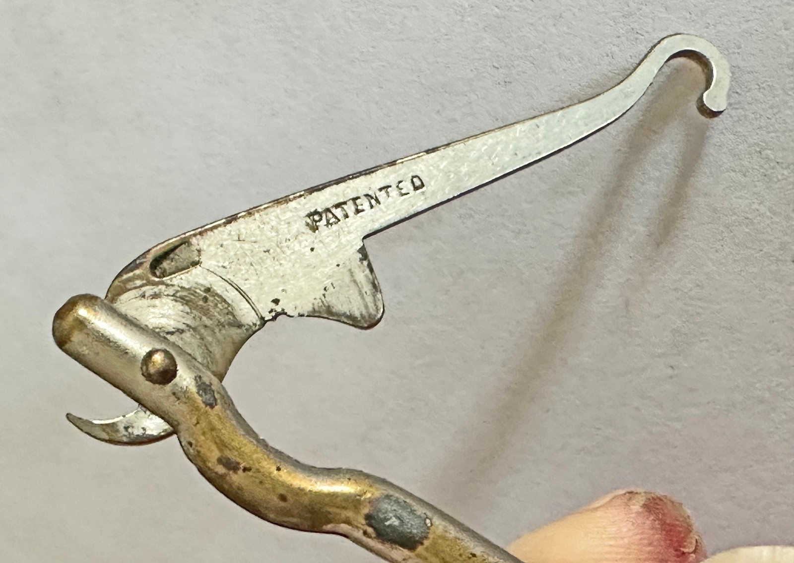 Antique Victorian Metal Folding Glove Boot Button Hook Patented Early 1900s