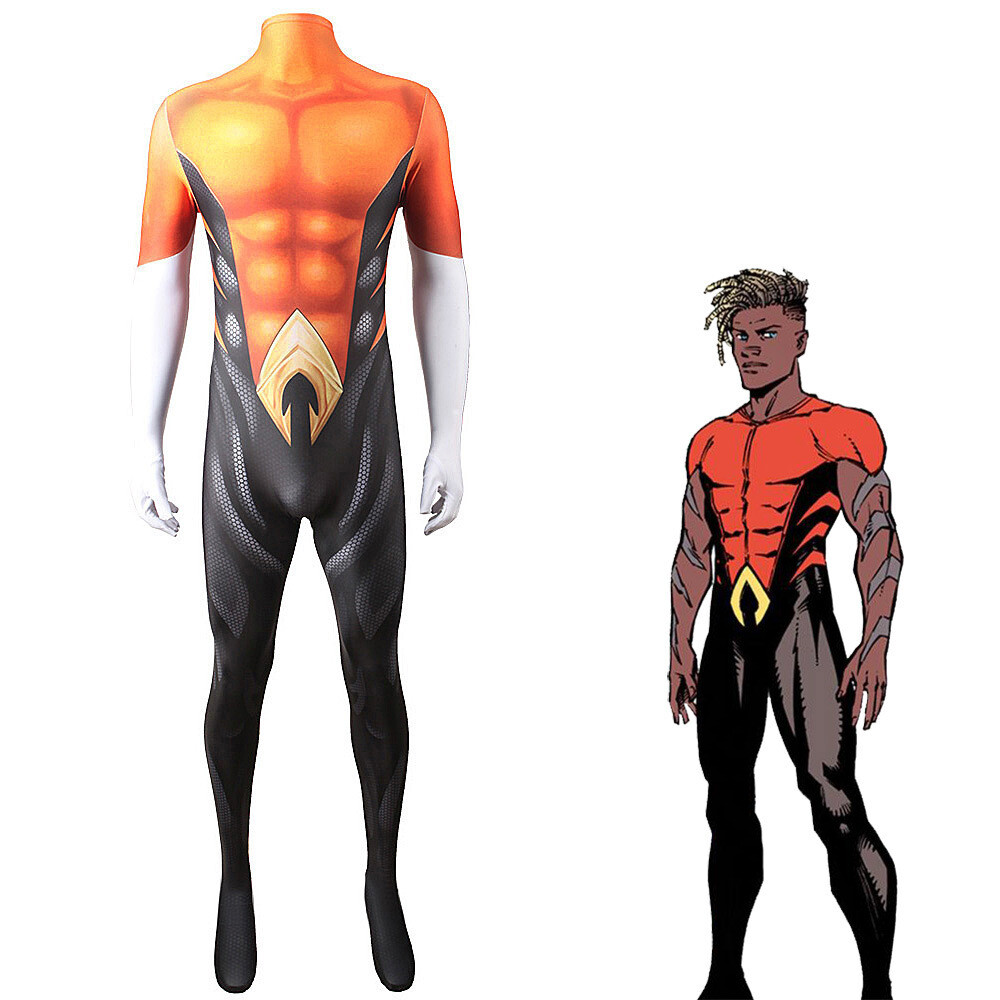 AQUALAD Jumpsuit Jackson Hyde Bodysuit Cosplay Costume Adult Kids Halloween Cos