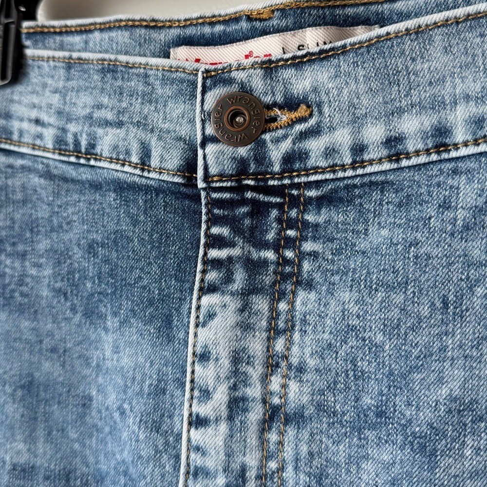 Wrangler Light Blue Stone Washed Denim Slim Straight Jeans Stretch Casual 38×32